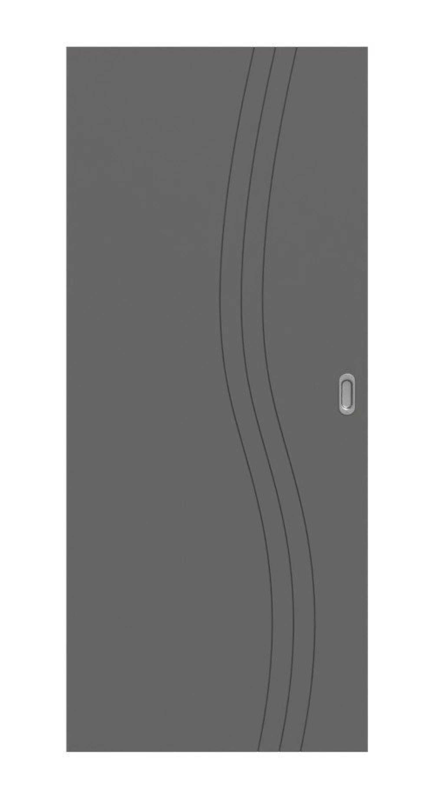 Frontansicht drzwi przesuwnych Huga Signum 53 Hygge szary RAL 7037 Lakier Concept