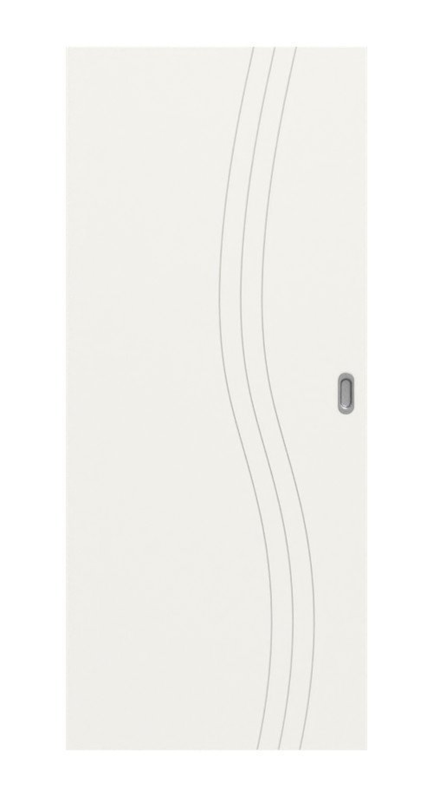 Front view of Groove 53 DesignLine lacquered traffic white RAL 9016 sliding door - Hörmann