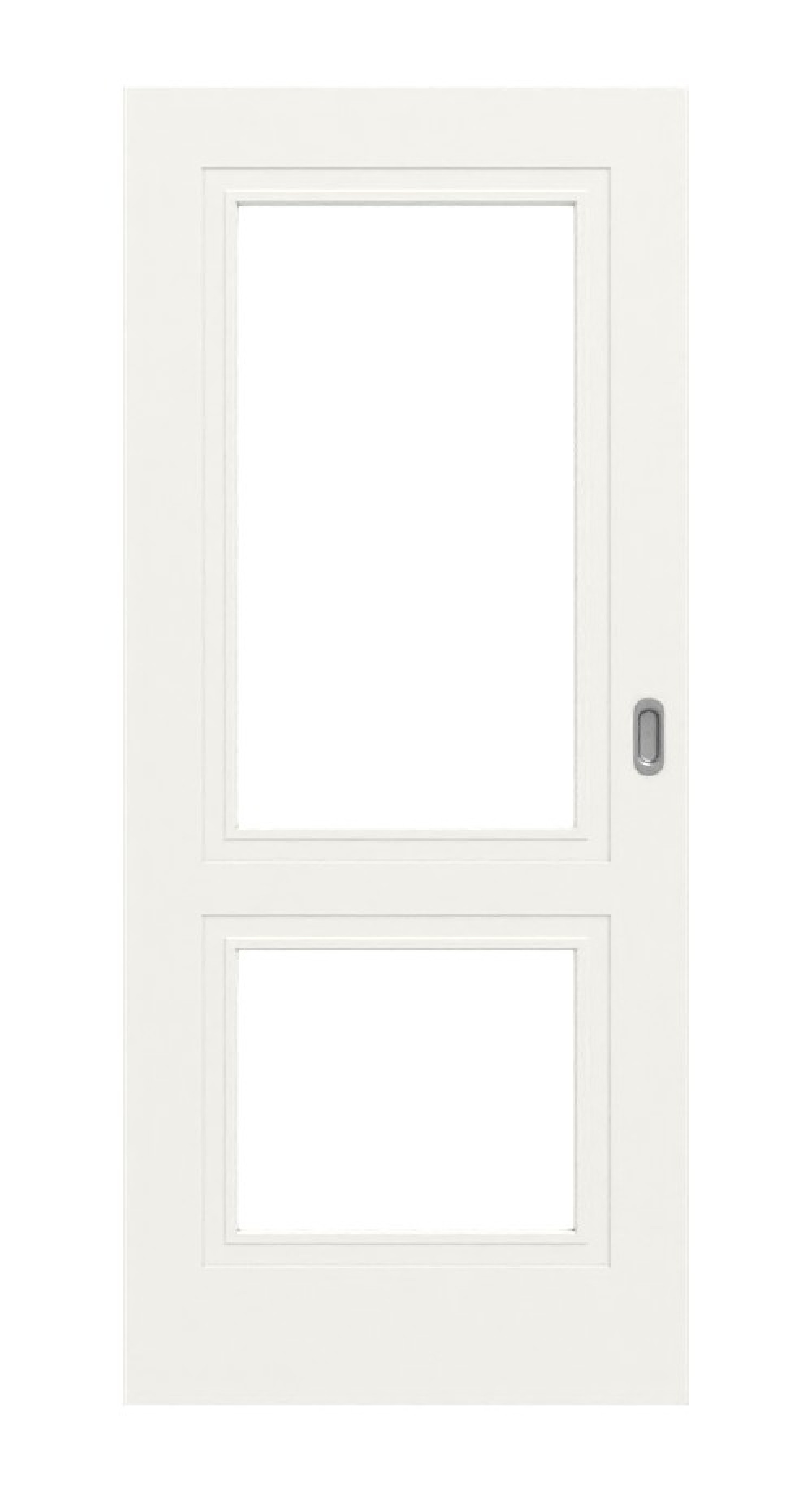 Widok frontowy drzwi przesuwnych Lacuna 2 LA Classic Białe lakierowane - Huga