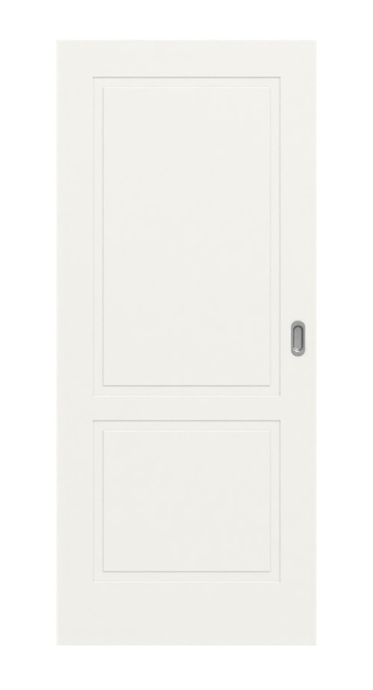 Widok frontowy drzwi przesuwnych Lacuna 2 Classic Białe lakierowane - Huga