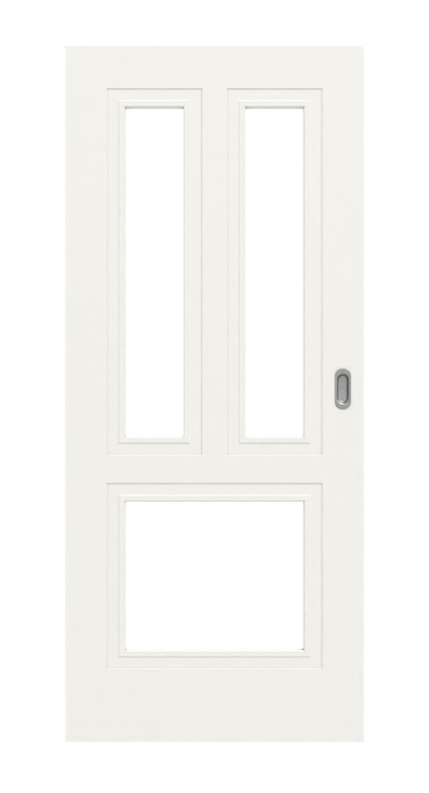 Widok frontowy drzwi przesuwnych Lacuna 3 LA Classic Białe lakierowane - Huga