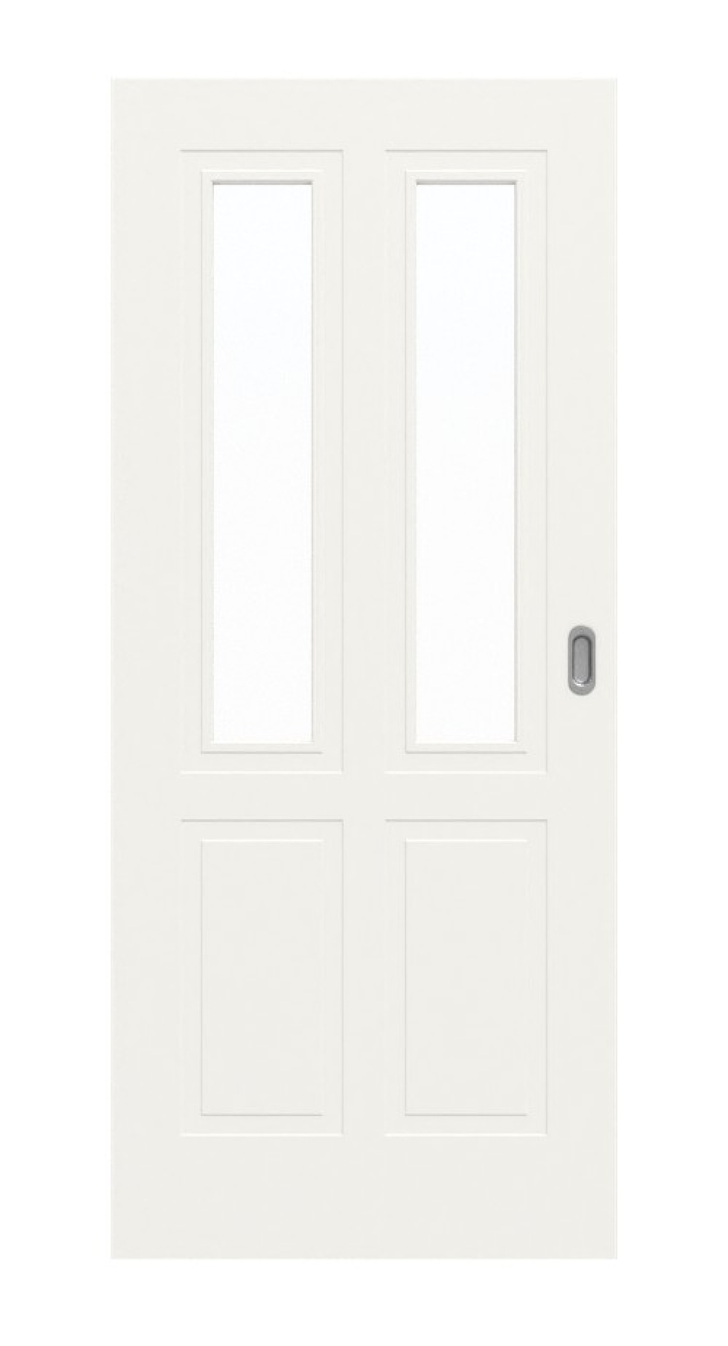 Widok frontowy drzwi przesuwnych Lacuna 4 LA Classic Białe lakierowane - Huga