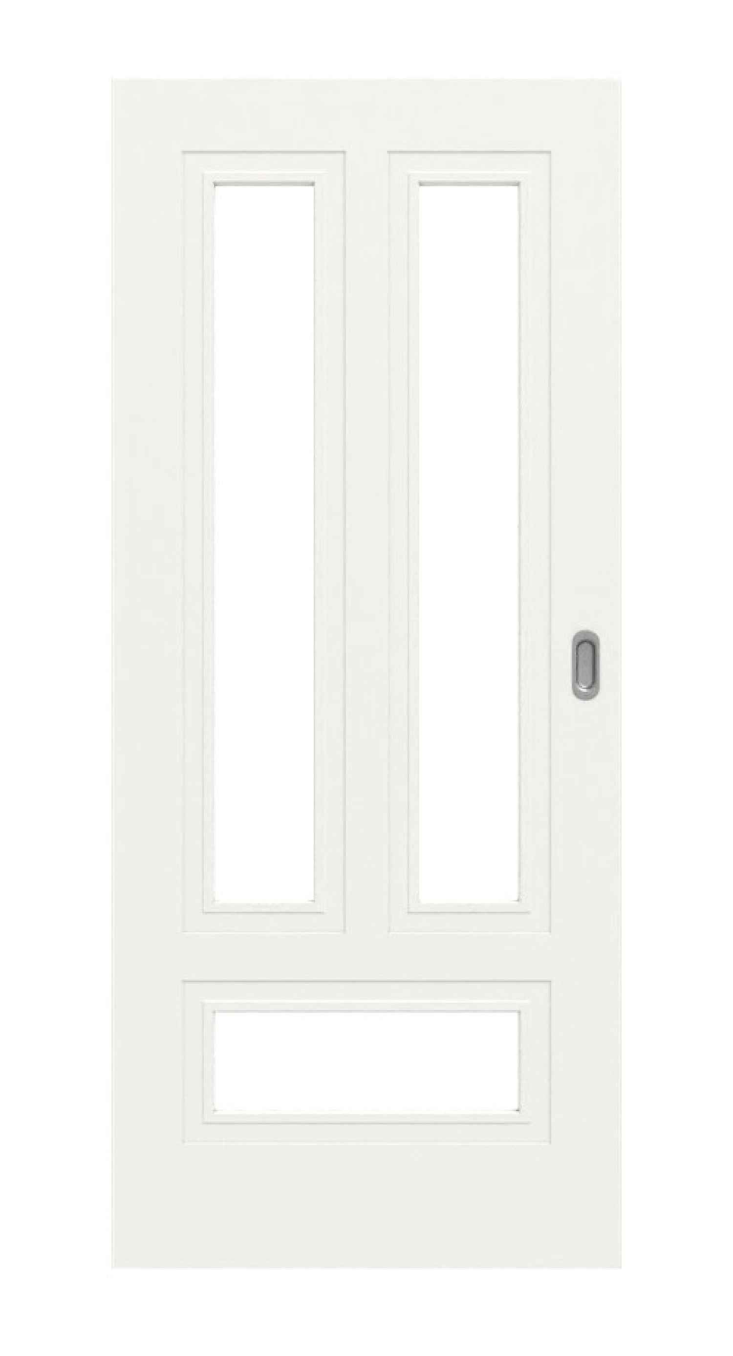 Widok frontowy drzwi przesuwnych Lacuna 5 LA Classic Białe lakierowane - Huga