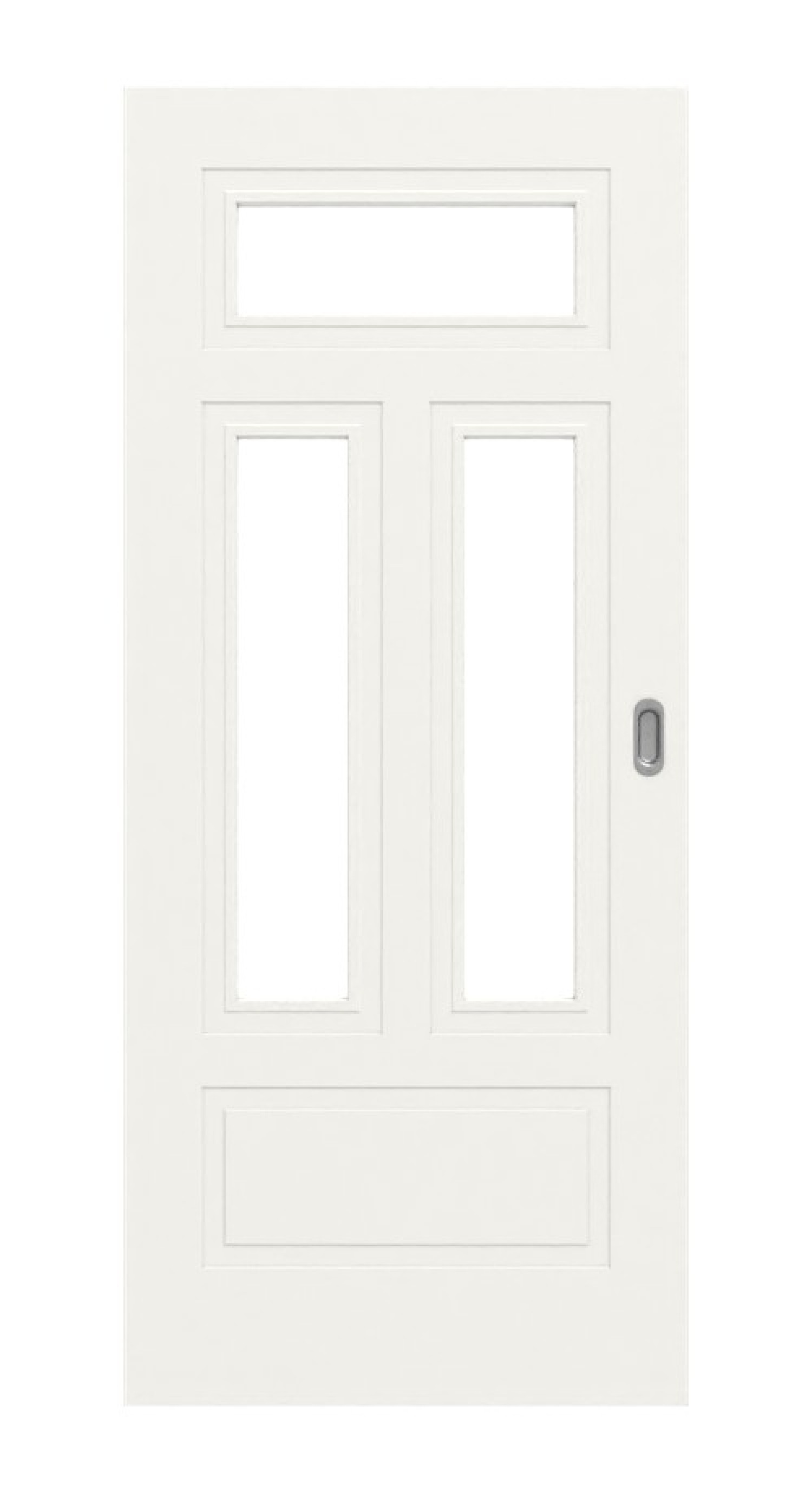 Widok frontowy drzwi przesuwnych Lacuna 6 LA 2 Classic Białe lakierowane - Huga