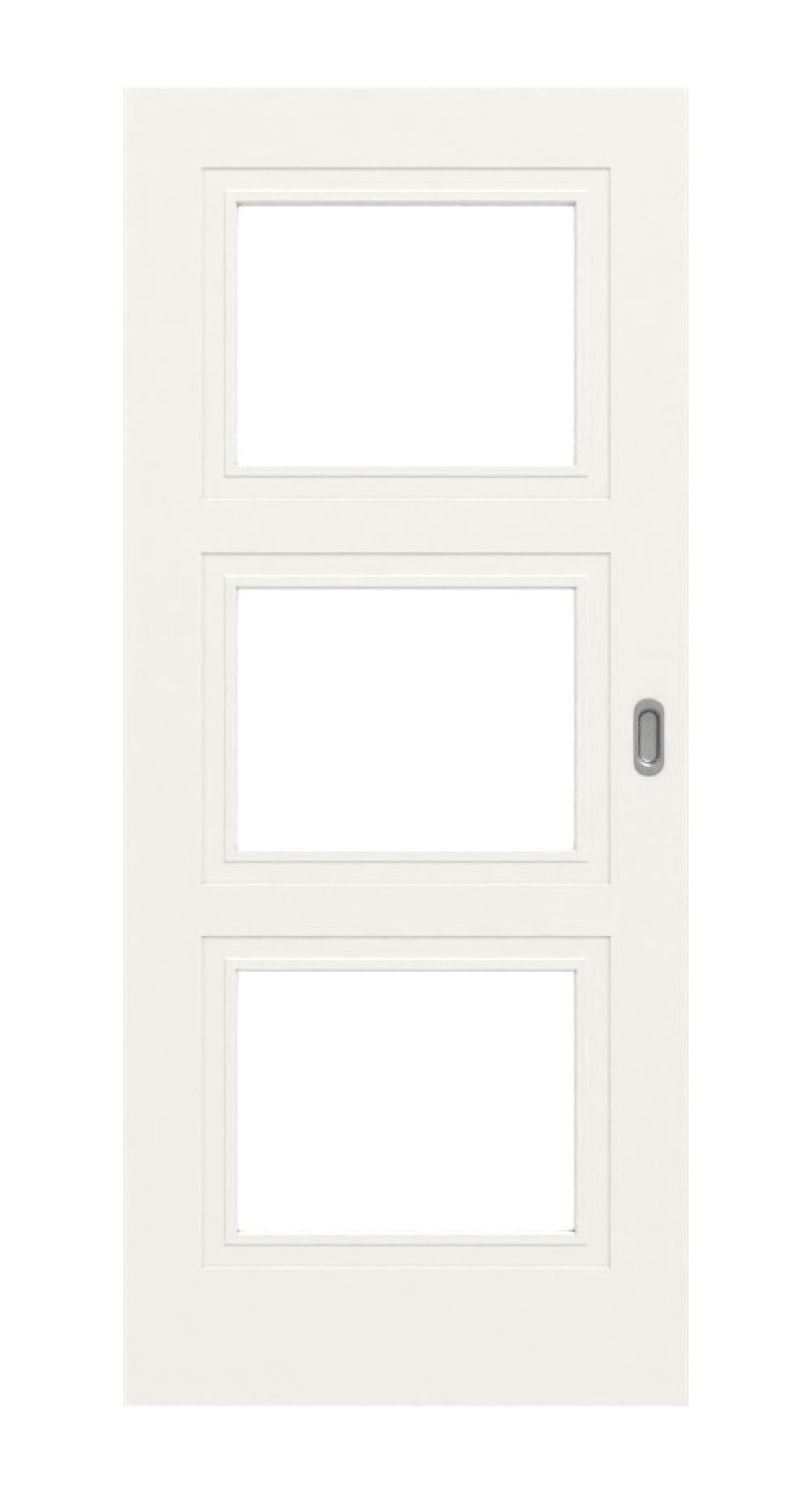 Widok frontowy drzwi przesuwnych Lacuna 7 LA Classic Białe lakierowane - Huga