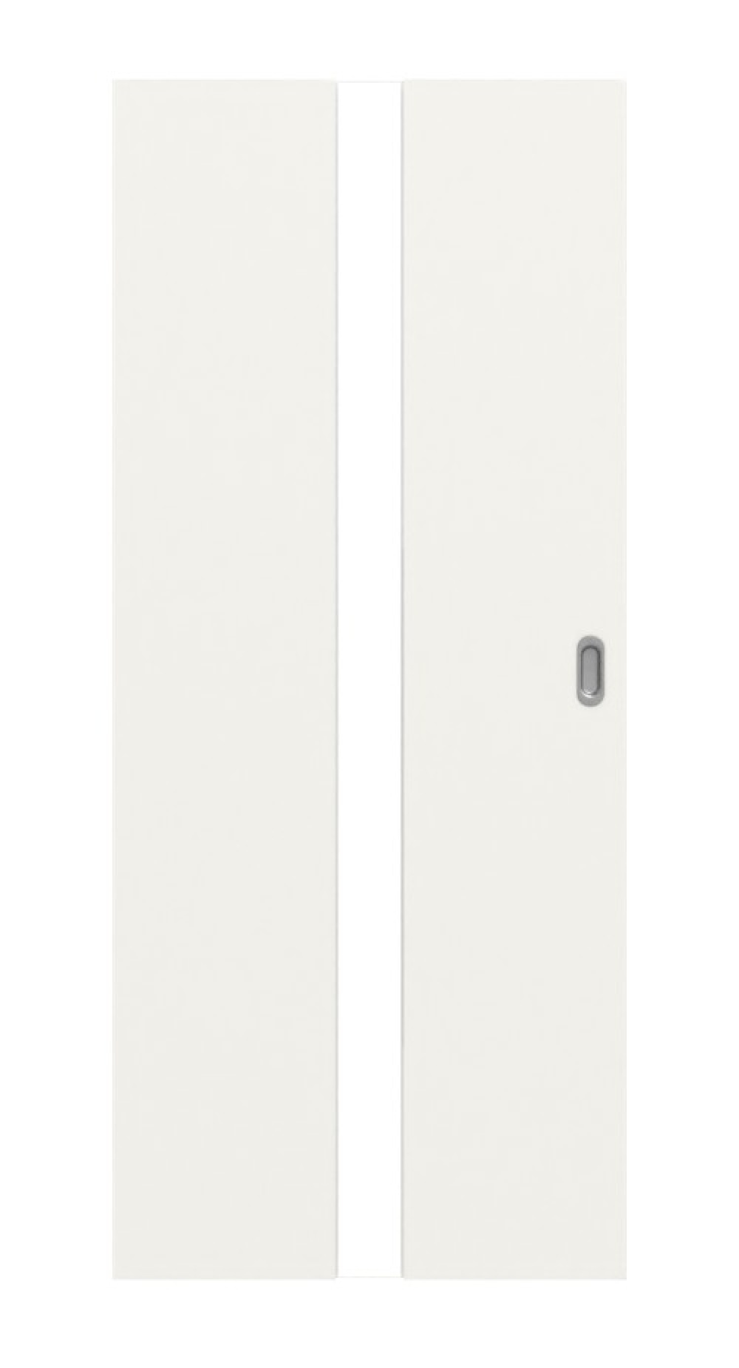 Frontansicht Smart 1 środkowa Basic Biała lakierowana drzwi przesuwne - Huga