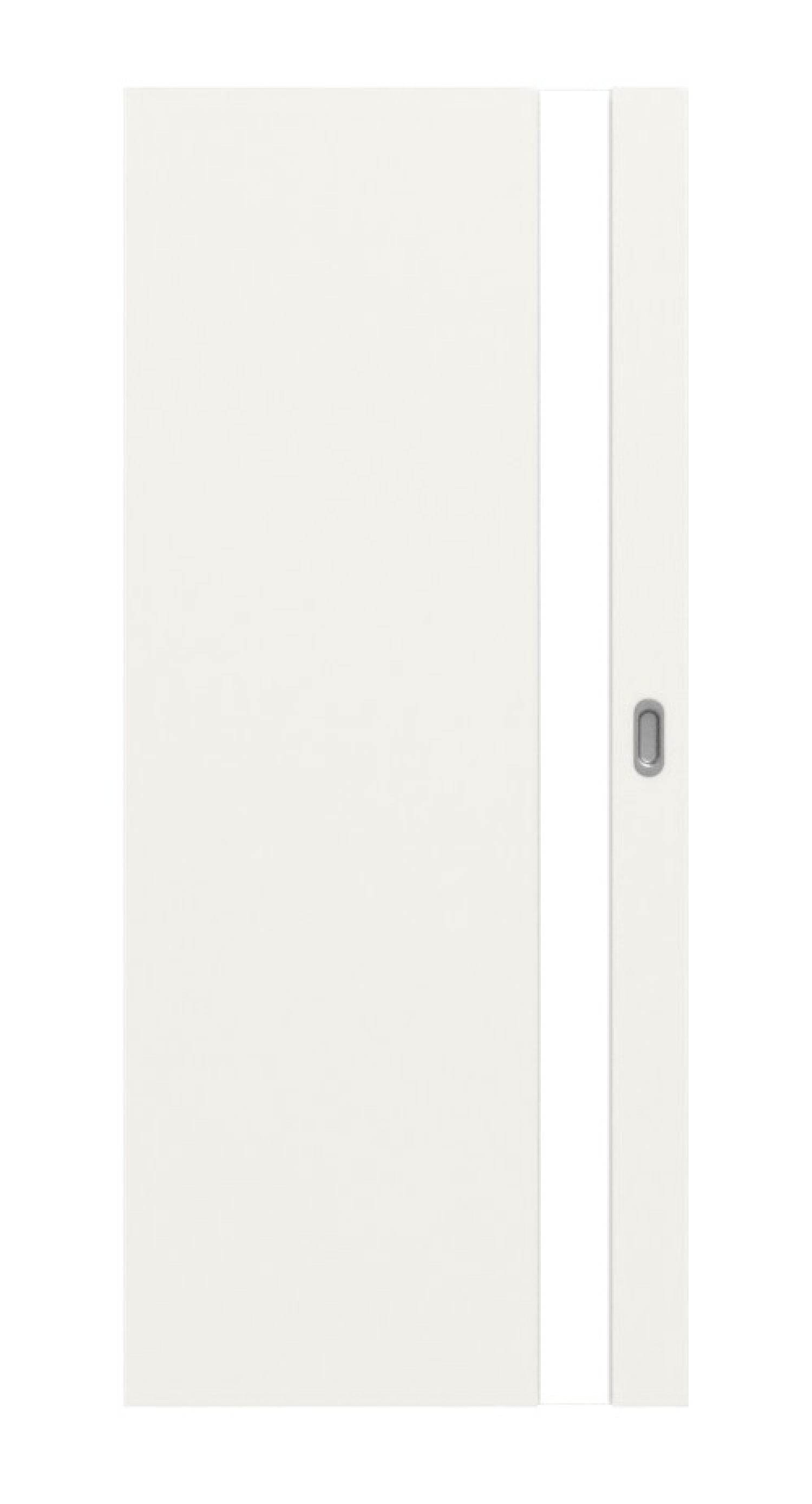 Frontansicht Smart 1 Schlossseite Basic Biała lakierowana drzwi przesuwne - Huga