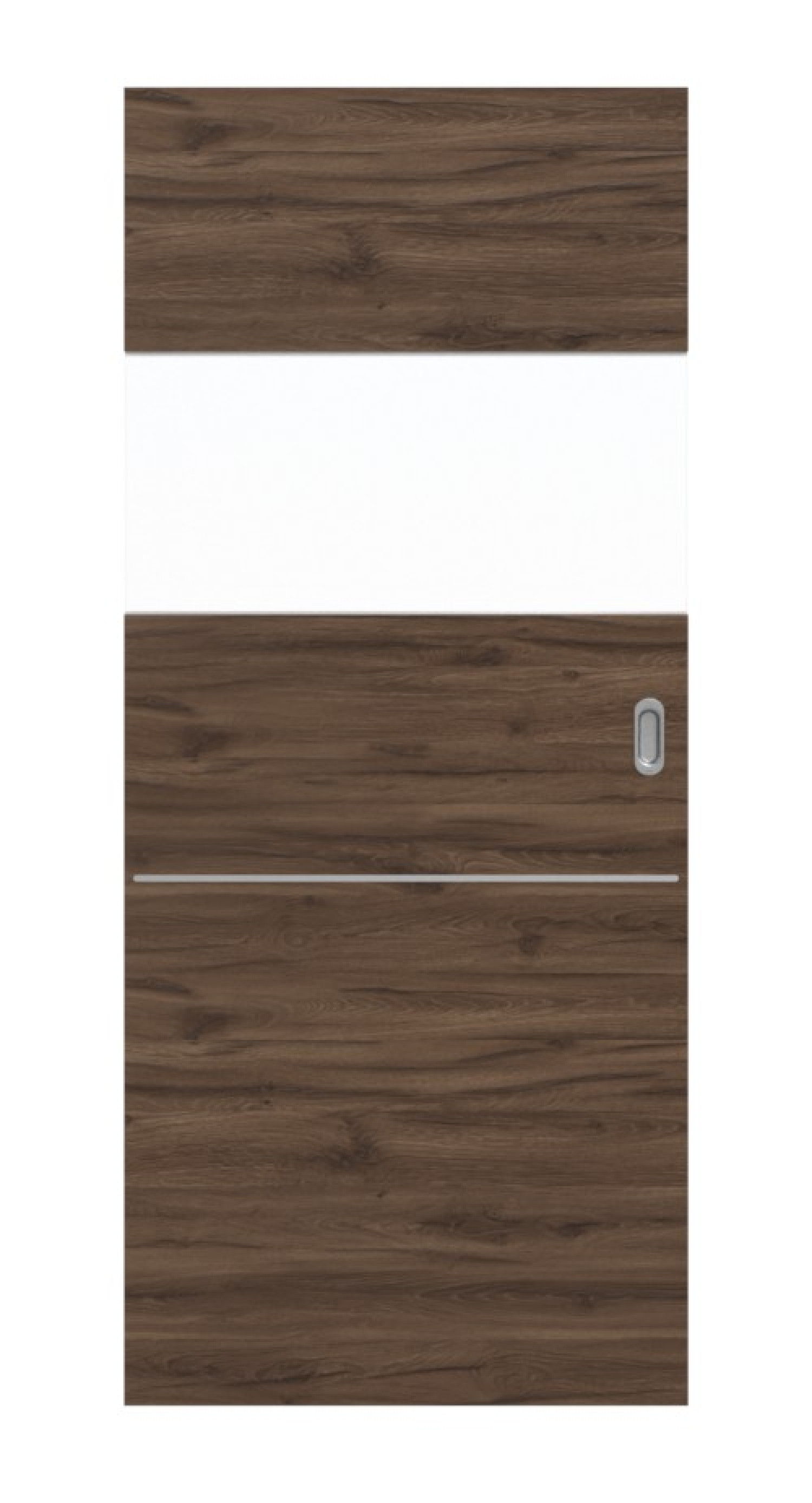 HÖRMANN Drzwi przesuwne Pure 2 Dąb alpejski poziomo Duradecor DesignLine z przeszkleniem poziomo z licową listwą Steel 79-7