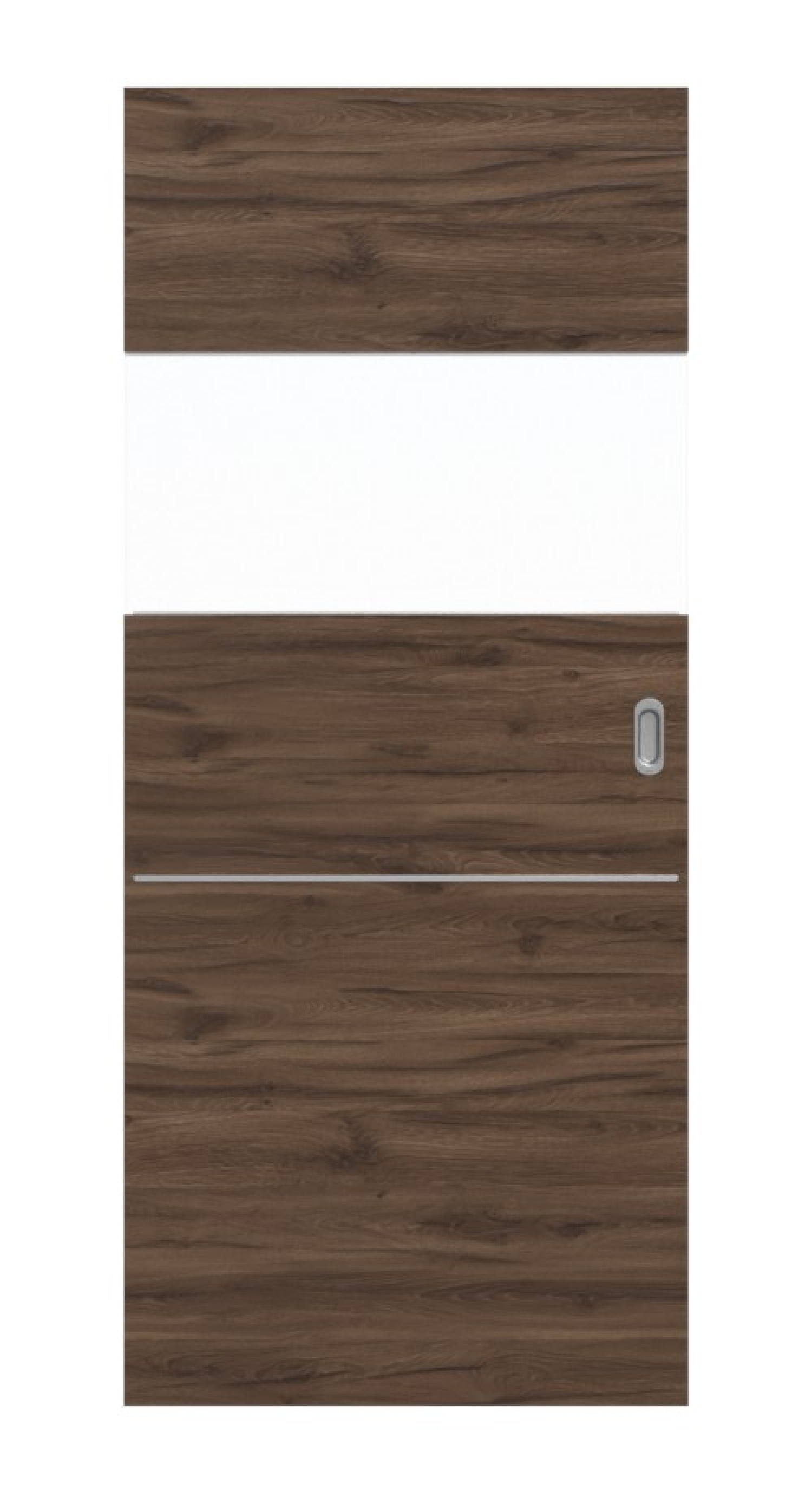 HÖRMANN Drzwi przesuwne Pure 2 Dąb alpejski poziomy Duradecor DesignLine z przeszkleniem poziomym z lisą Steel 79