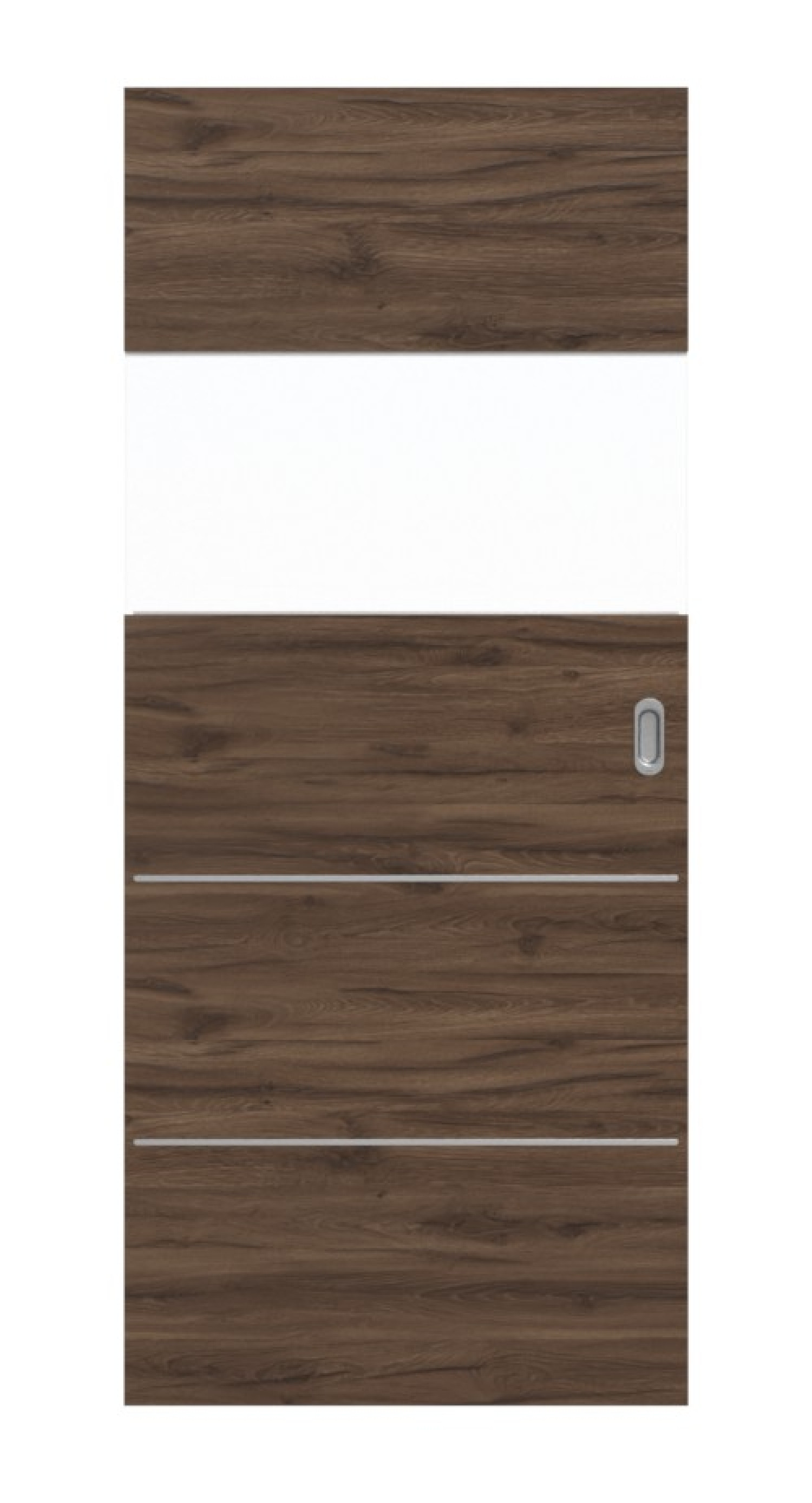 HÖRMANN Drzwi przesuwne Pure 2 Dąb alpejski poziomo Duradecor DesignLine z przeszkleniem poziomo z lisą Steel 80