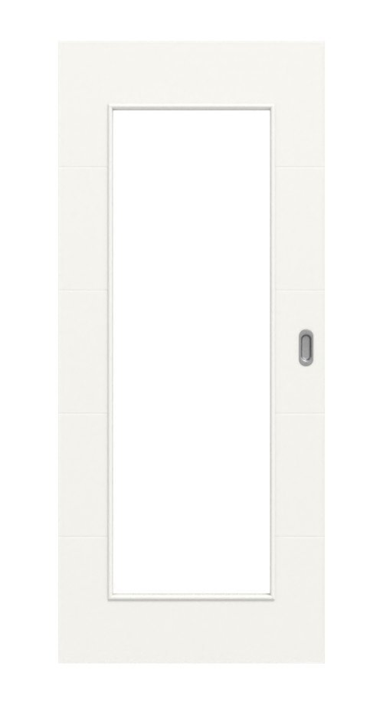 Frontansicht Stripe 15 LA 26 Basic Durat Verkehrsweiß RAL 9016 Schiebetür - Huga