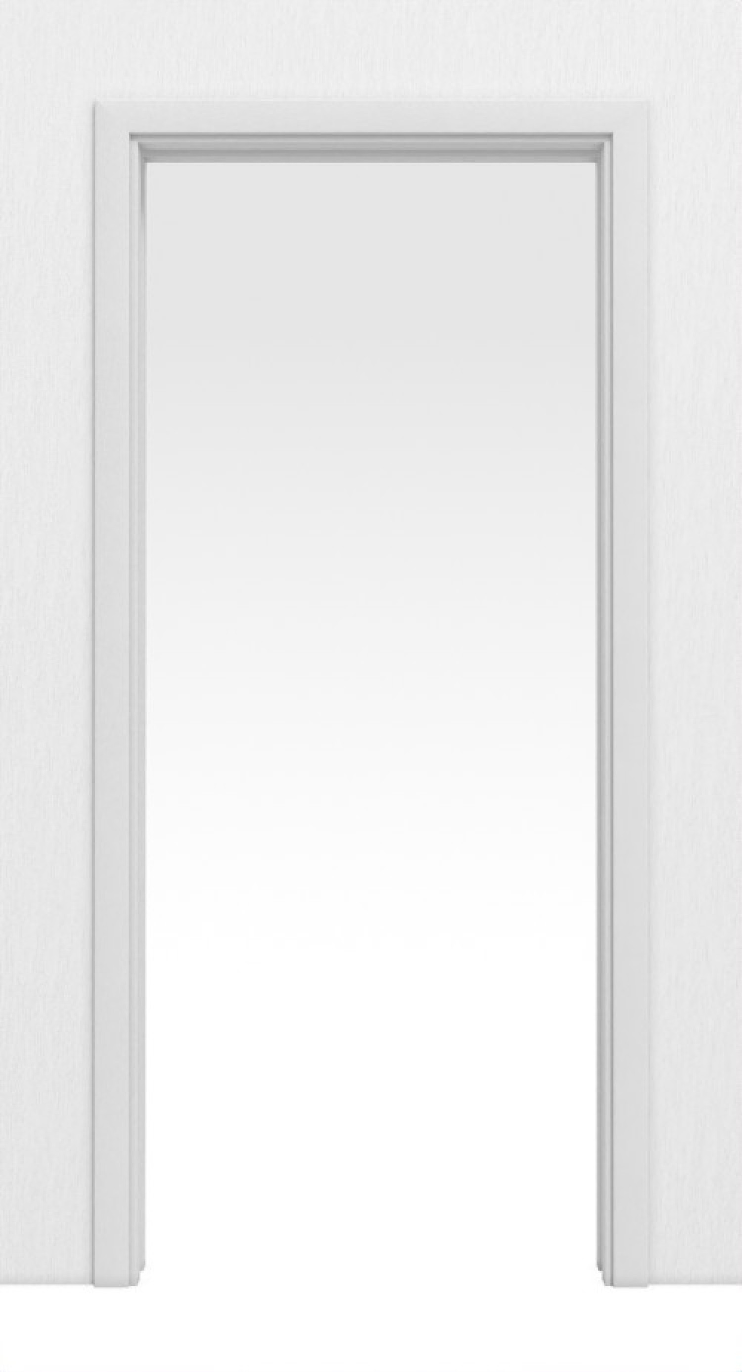 Front view of sliding door system running in the wall Bütte White Durat - Huga