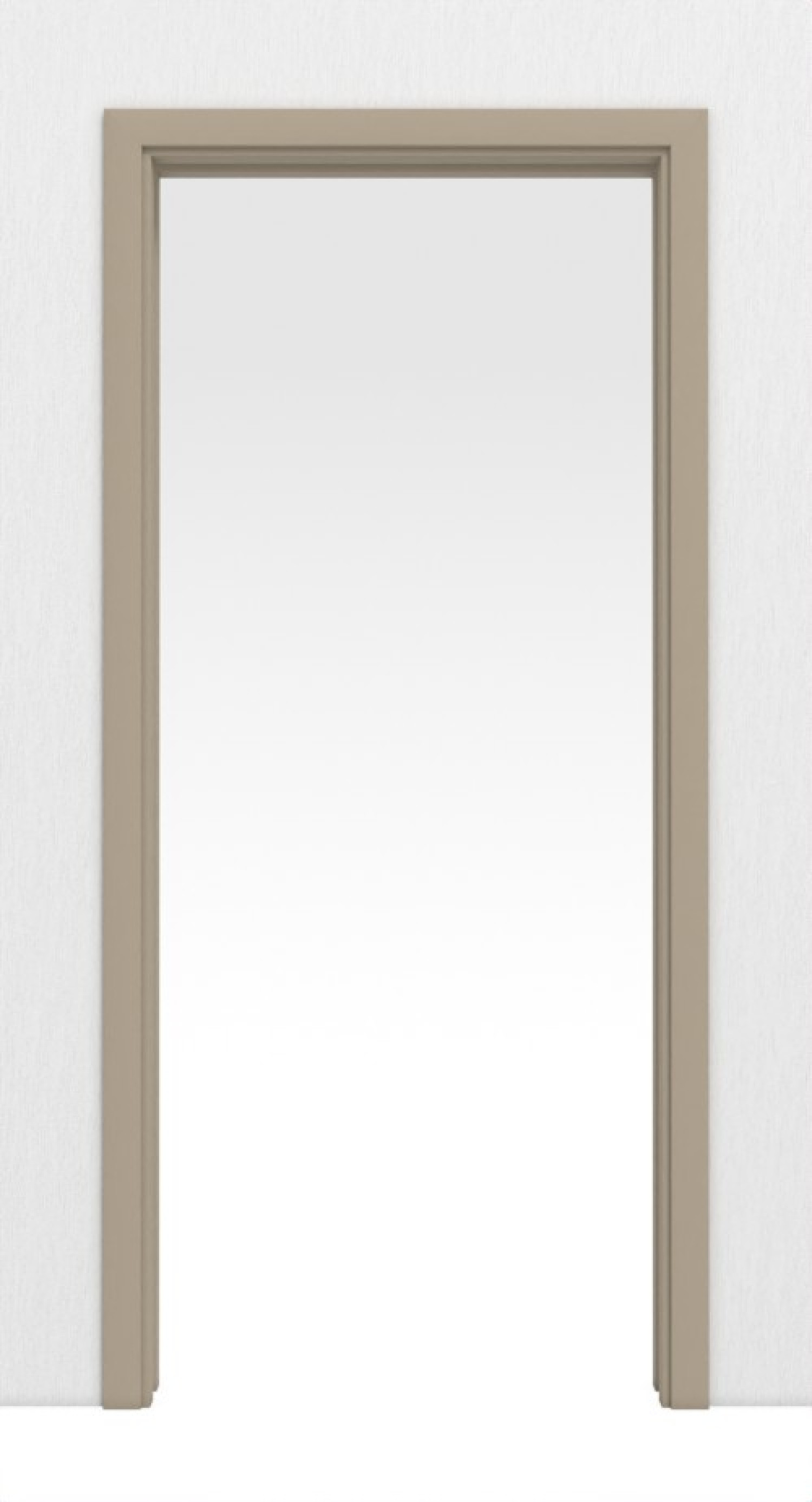 Frontansicht systemu drzwi przesuwnych w ścianie Ultramat Taupe Versio - Huga