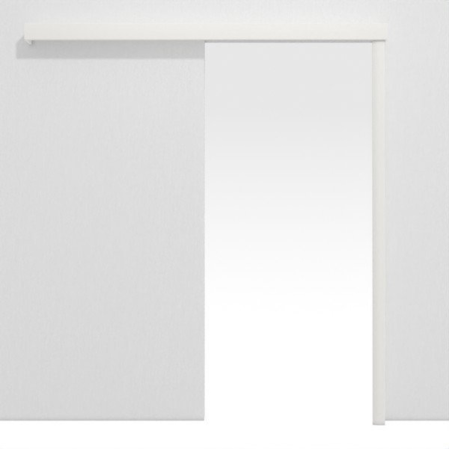 CLASSEN system drzwi przesuwnych RAL 9016 biały lakier przed ścianą bez ościeżnicy