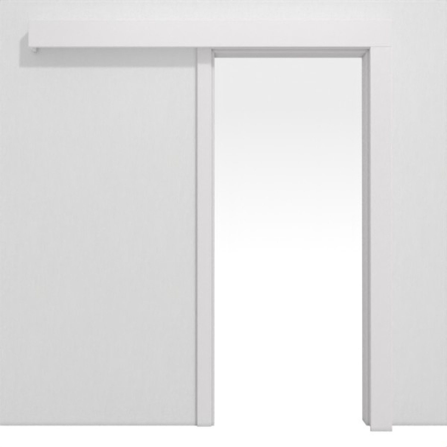JELD-WEN system drzwi przesuwnych na ścianie szary biały Optima DuriTop CPL z ościeżnicą