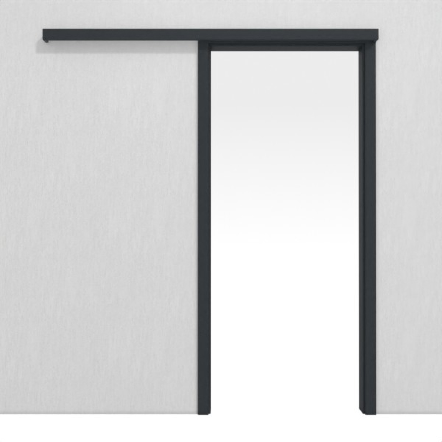 LEBO System drzwi przesuwnych montowane na ścianie Ultramat Antracyt podobny do RAL 7016 Wersja z ościeżnicą