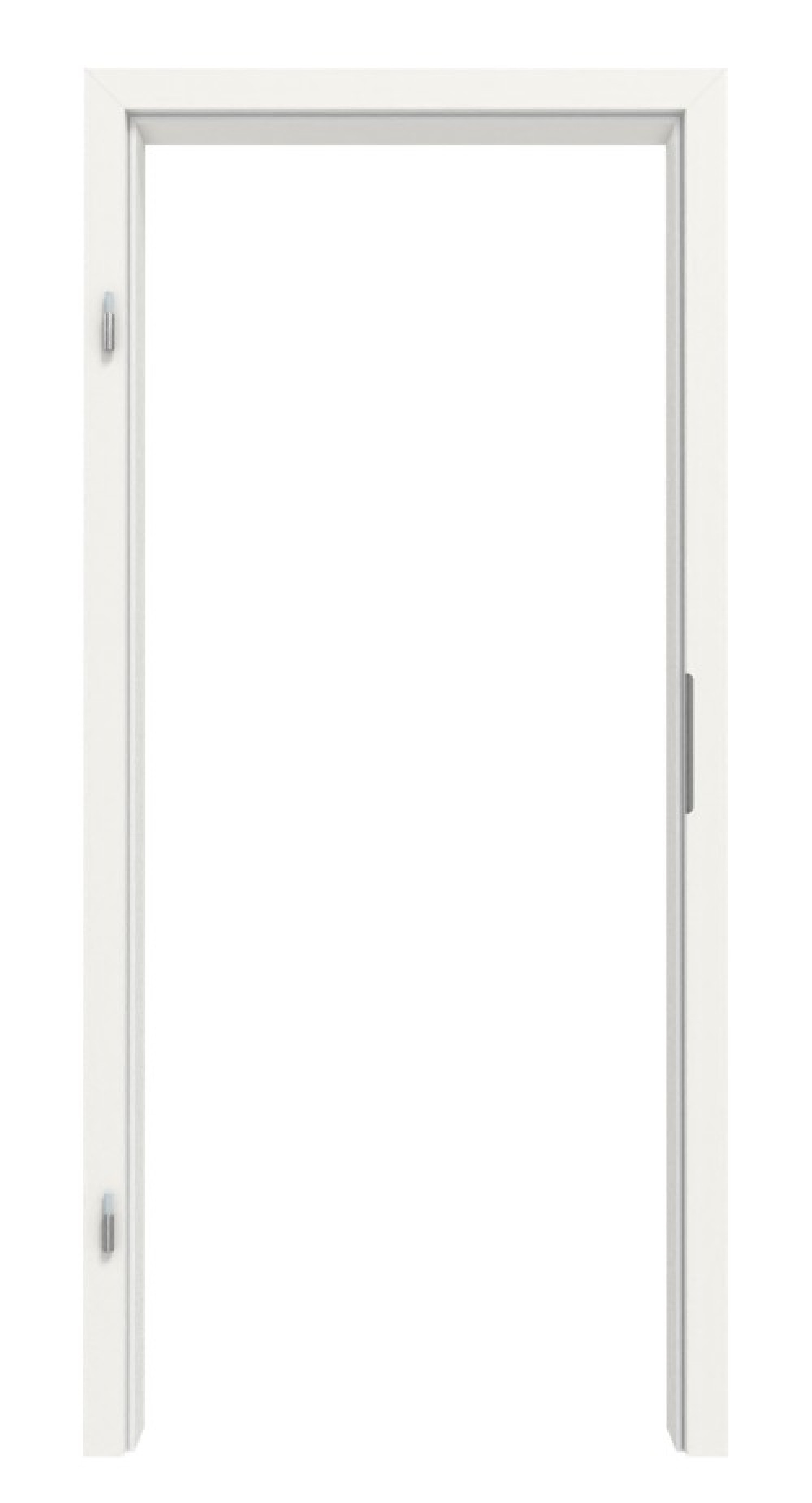 Frontansicht HUGA Zarge Biała podobna do RAL 9016 Lak z krawędzią prostokątną