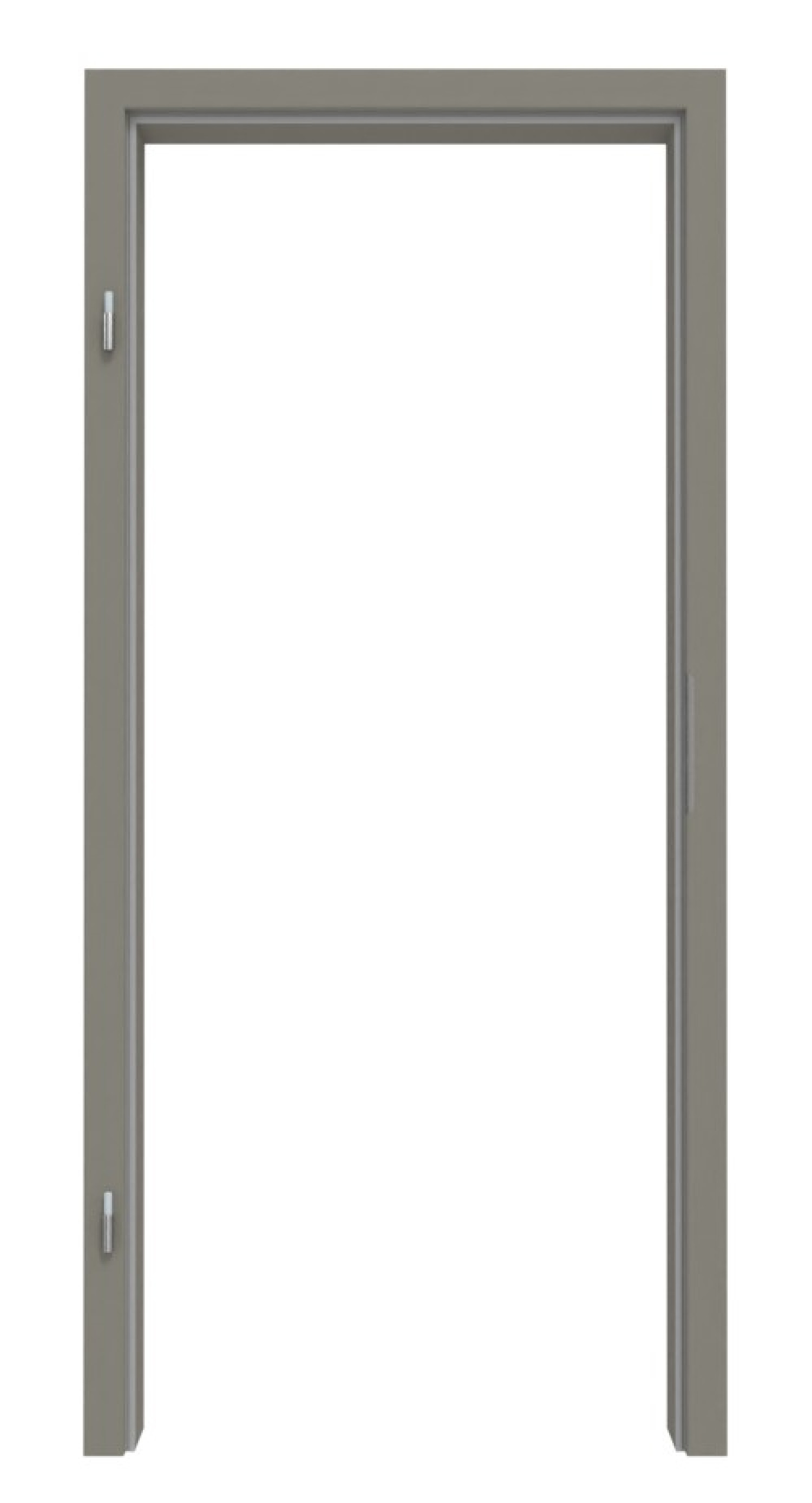 Frontansicht HUGA Zarge Ultramatt Hygge szary Versio z okrągłym brzegiem