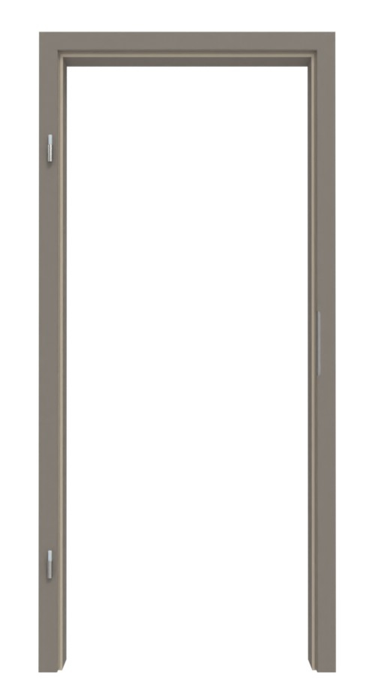 Front view of HUGA Taupe lacquer frame with rounded edge