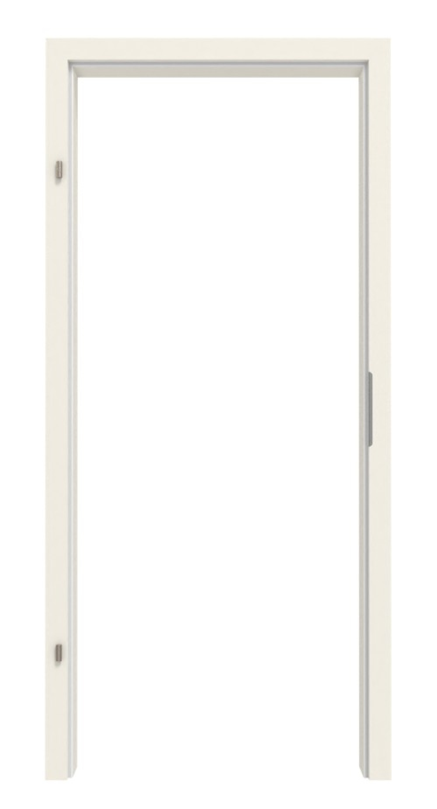 Front view of LEBO frame for soundproof doors white lacquer 9010 with rounded edge
