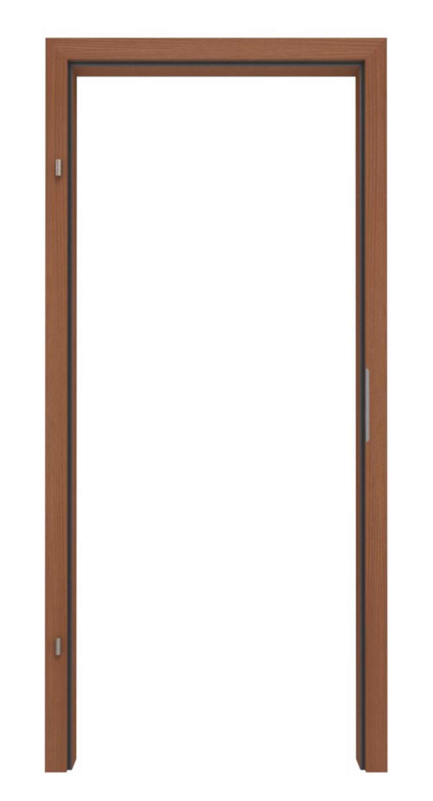 Front view of LEBO frame for soundproof door Sapeli Matt real wood veneer with square edge