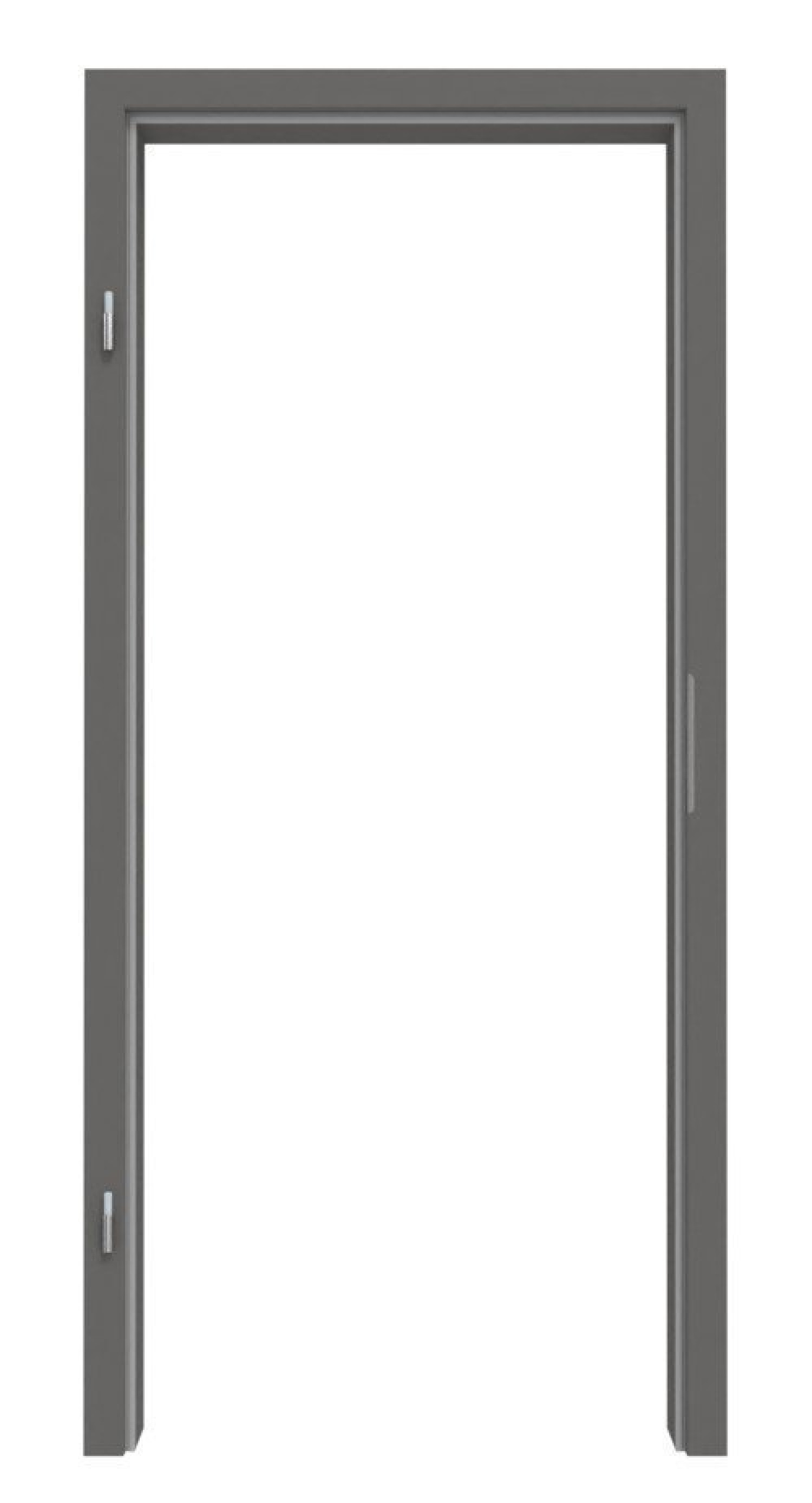 Frontansicht Huga Zarge Hygge szara RAL 7037 Duradecor z zaokrąglonym brzegiem