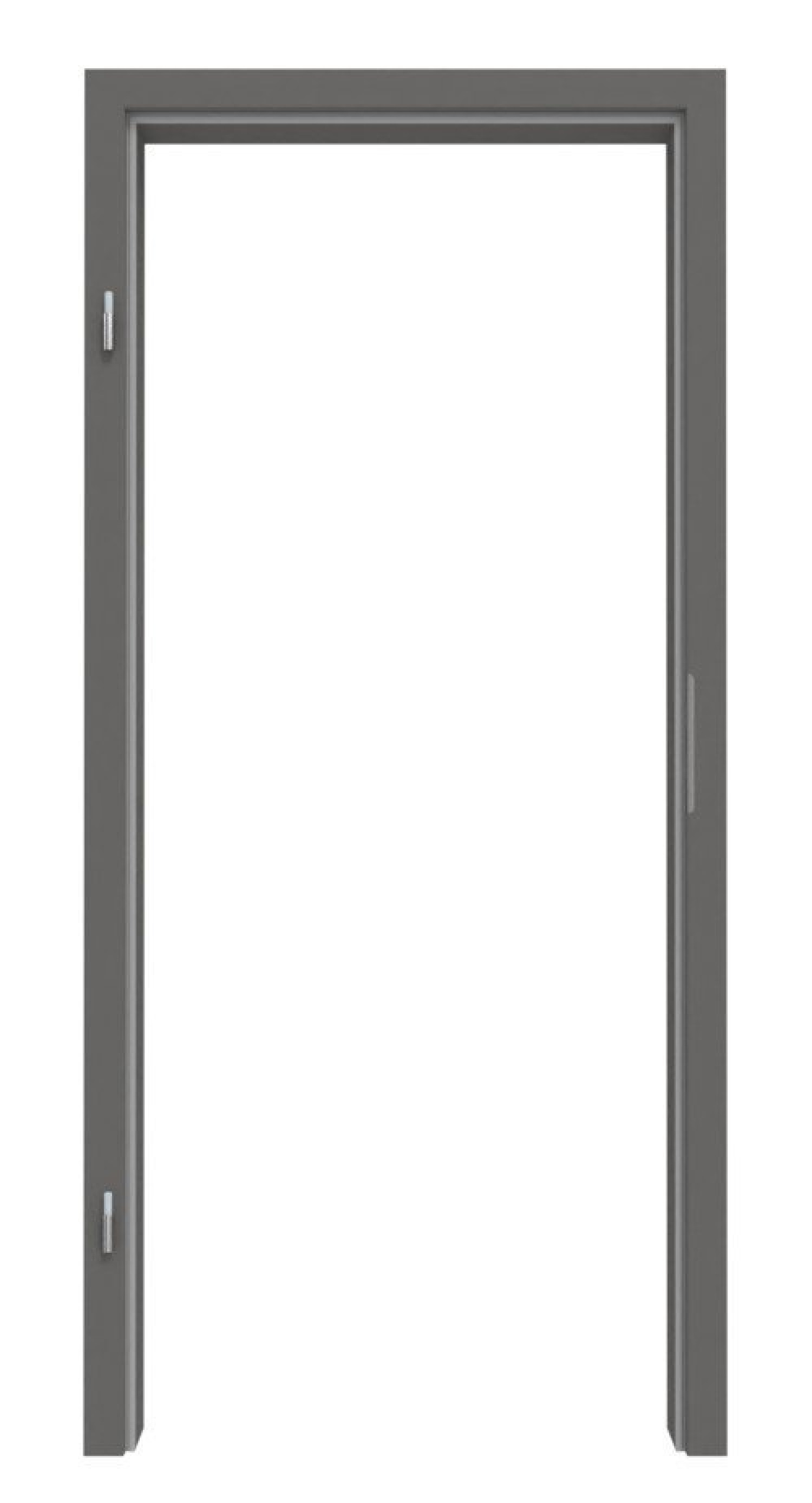 Frontansicht Huga Zarge Hygge szary RAL 7037 lak z okrągłym brzegiem