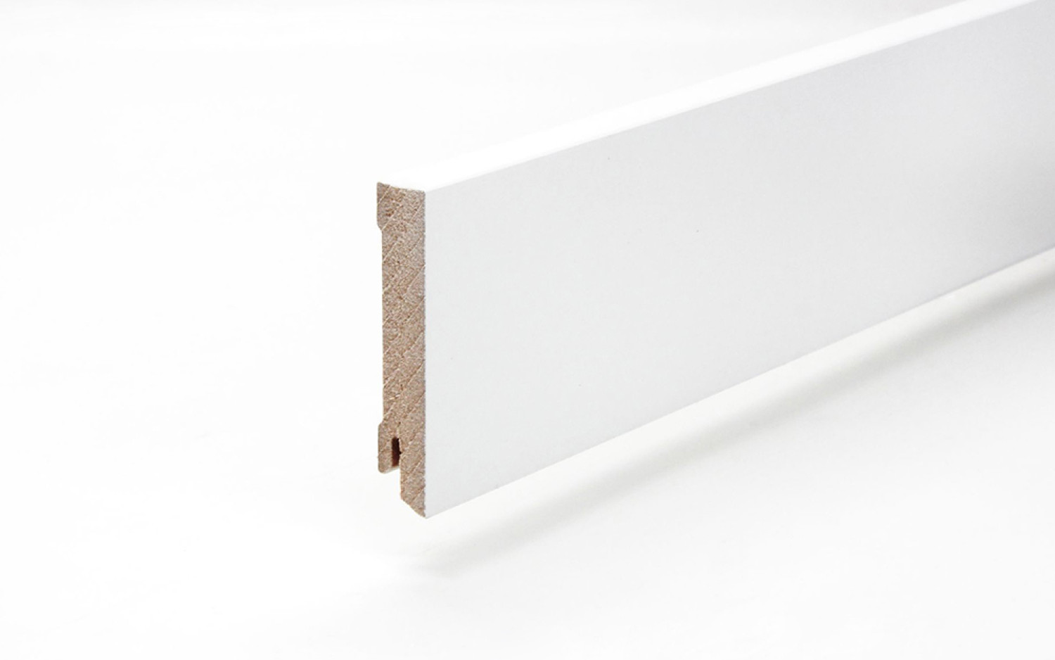 Perspektywa Listwa przypodłogowa 16 x 80 x 2440 mm MDF biała fazowana Modern 80 Clip-Nut
