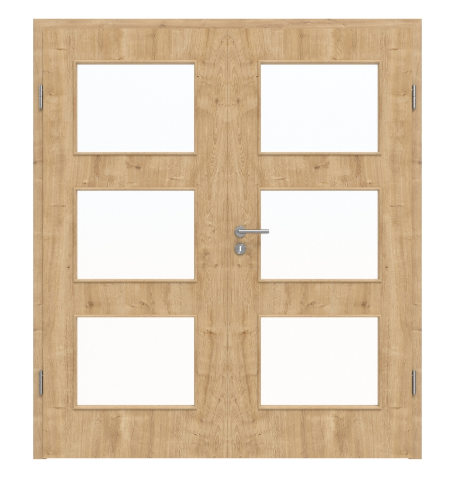 HÖRMANN Drzwi podwójne Dąb dziki Duradecor ProLine z przeszkleniem LA 11 z ościeżnicą