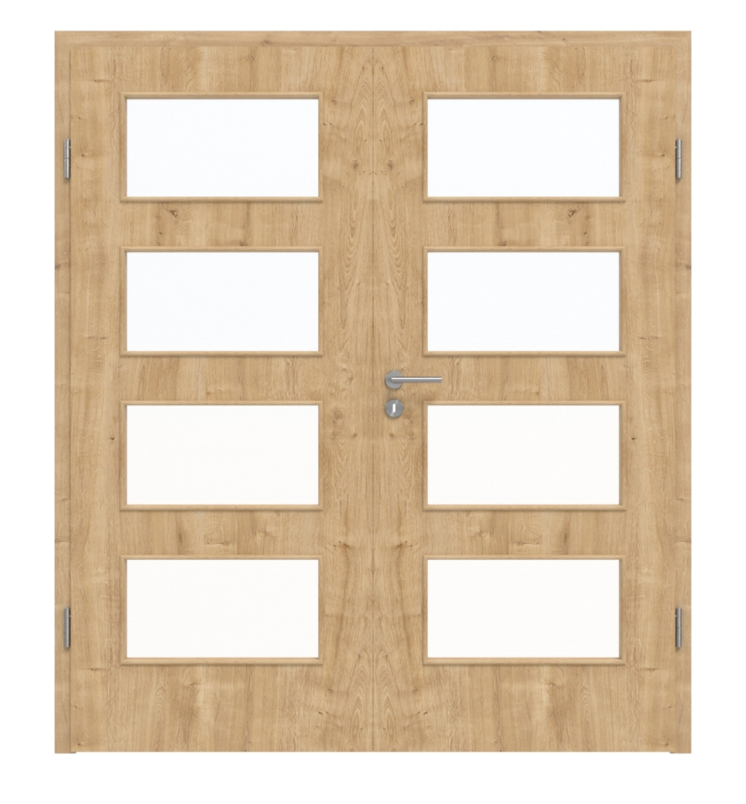 HÖRMANN Drzwi podwójne Dąb dziki Duradecor ProLine z przeszkleniem LA 9 z ościeżnicą