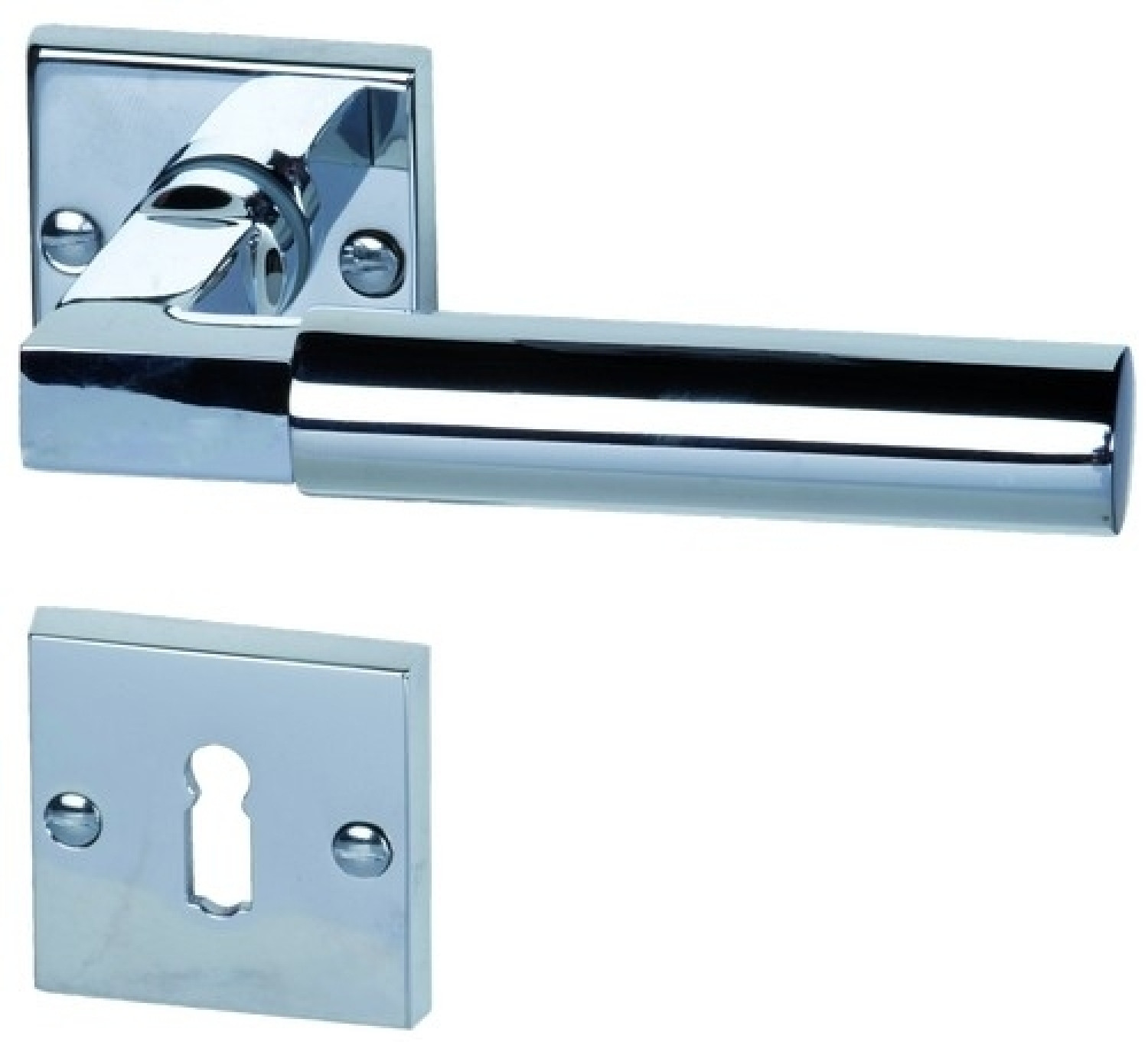 SÜDMETALL Zamek Alaska Square-R Chrom-pol. Vario Star do drzwi wejściowych mieszkań.