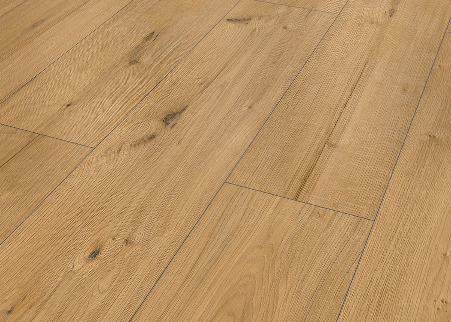 Perspektywa dębu naturalnego strukturyzowanego 1-pasmowego Expert XL laminatu - Wiparquet