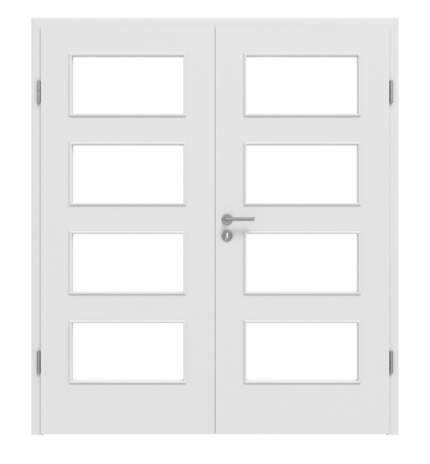 HÖRMANN Drzwi podwójne Bütte Biały Duradecor ProLine z przeszkleniem LA 9 z ościeżnicą