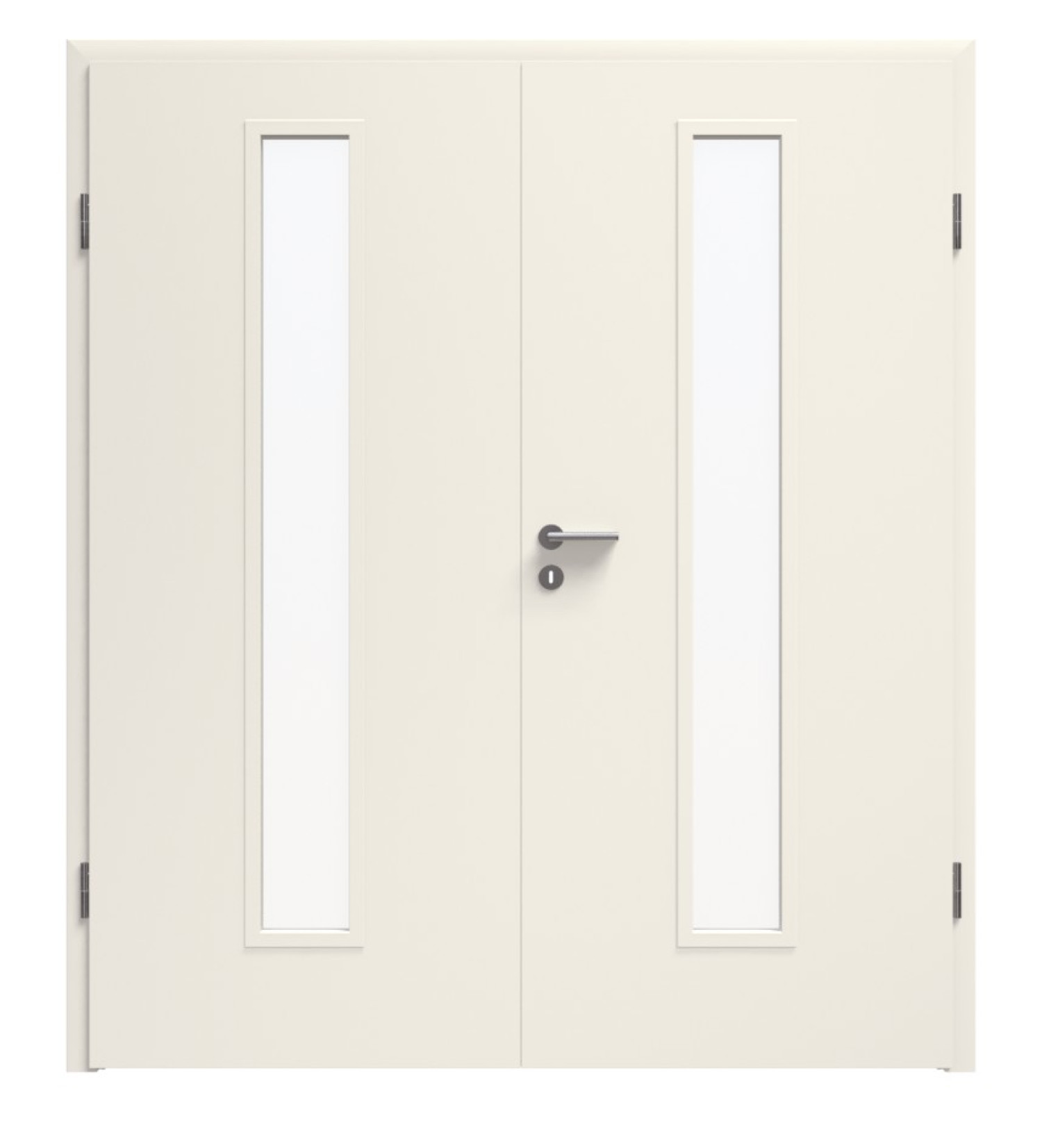 Obraz podwójnych drzwi LA-02 białe lakierowane RAL 9010 Premium z ościeżnicą