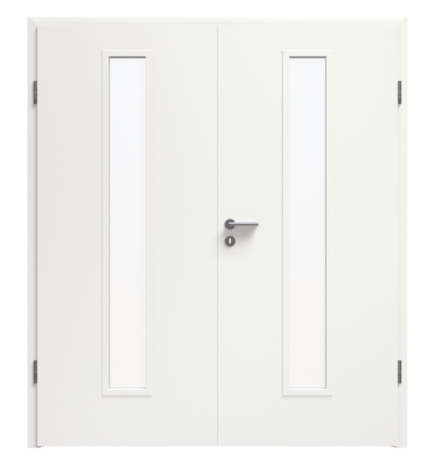 Obraz podwójnych drzwi LA-02 białe lakierowane RAL 9016 Premium z ościeżnicą