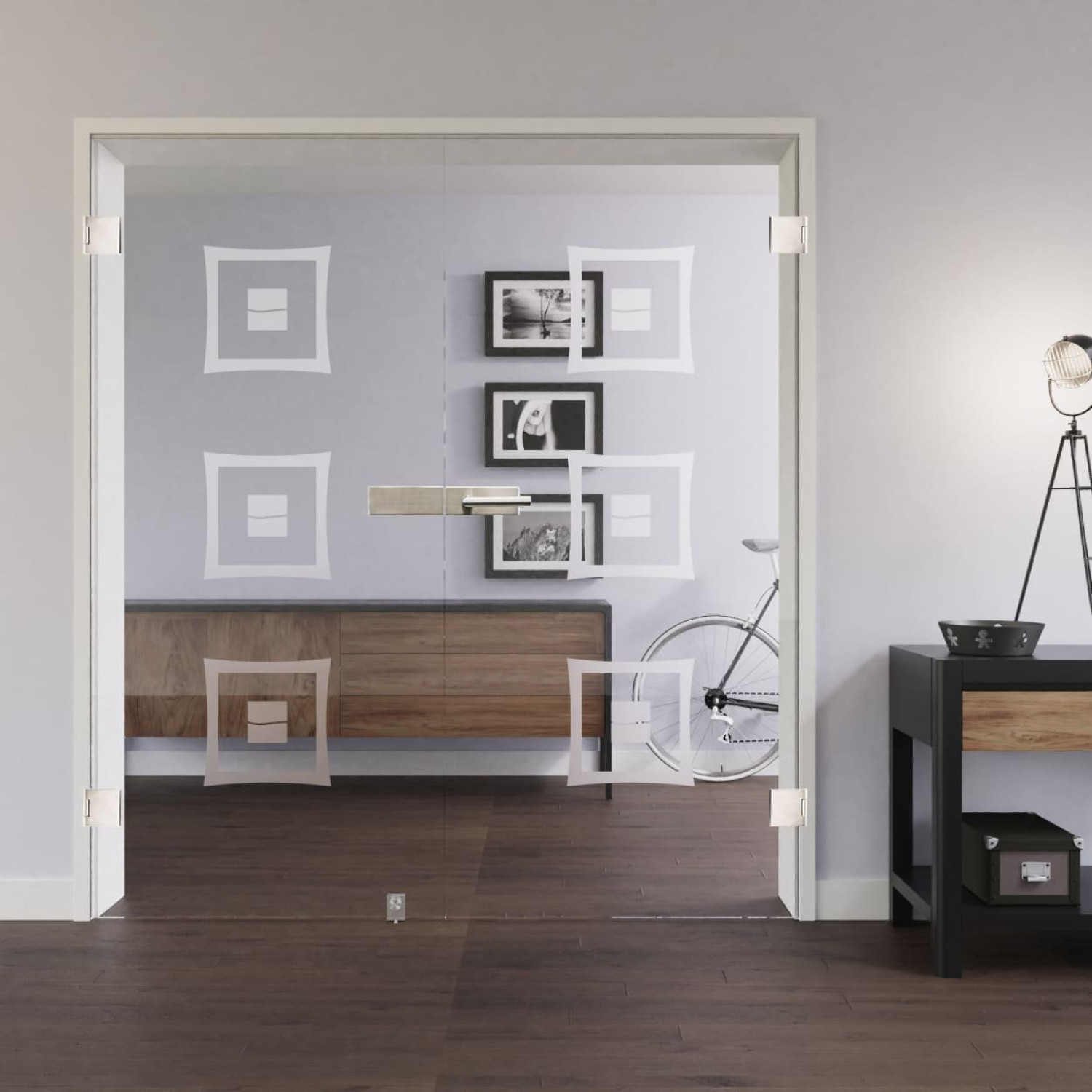 LIENBACHER GLAS Drzwi podwójne całoszklane Model 305 Przezroczyste