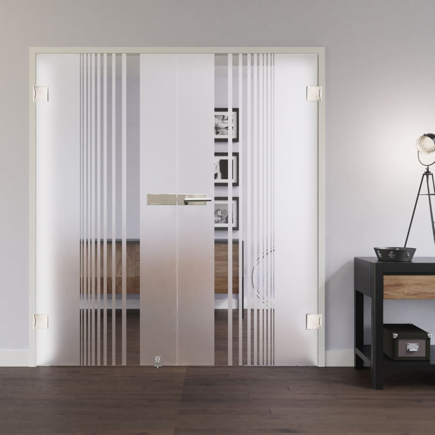LIENBACHER GLAS Drzwi podwójne z całkowitego szkła Model 373 Przezroczyste.