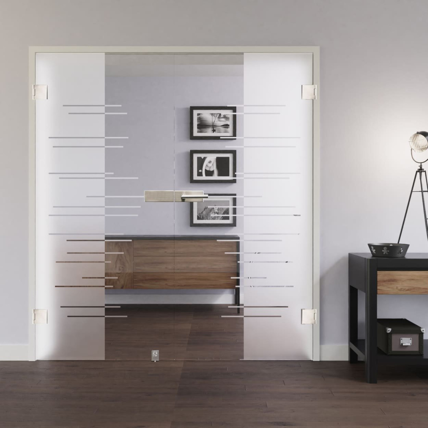 LIENBACHER GLAS Drzwi podwójne całoszklane Model 391 Przezroczyste.