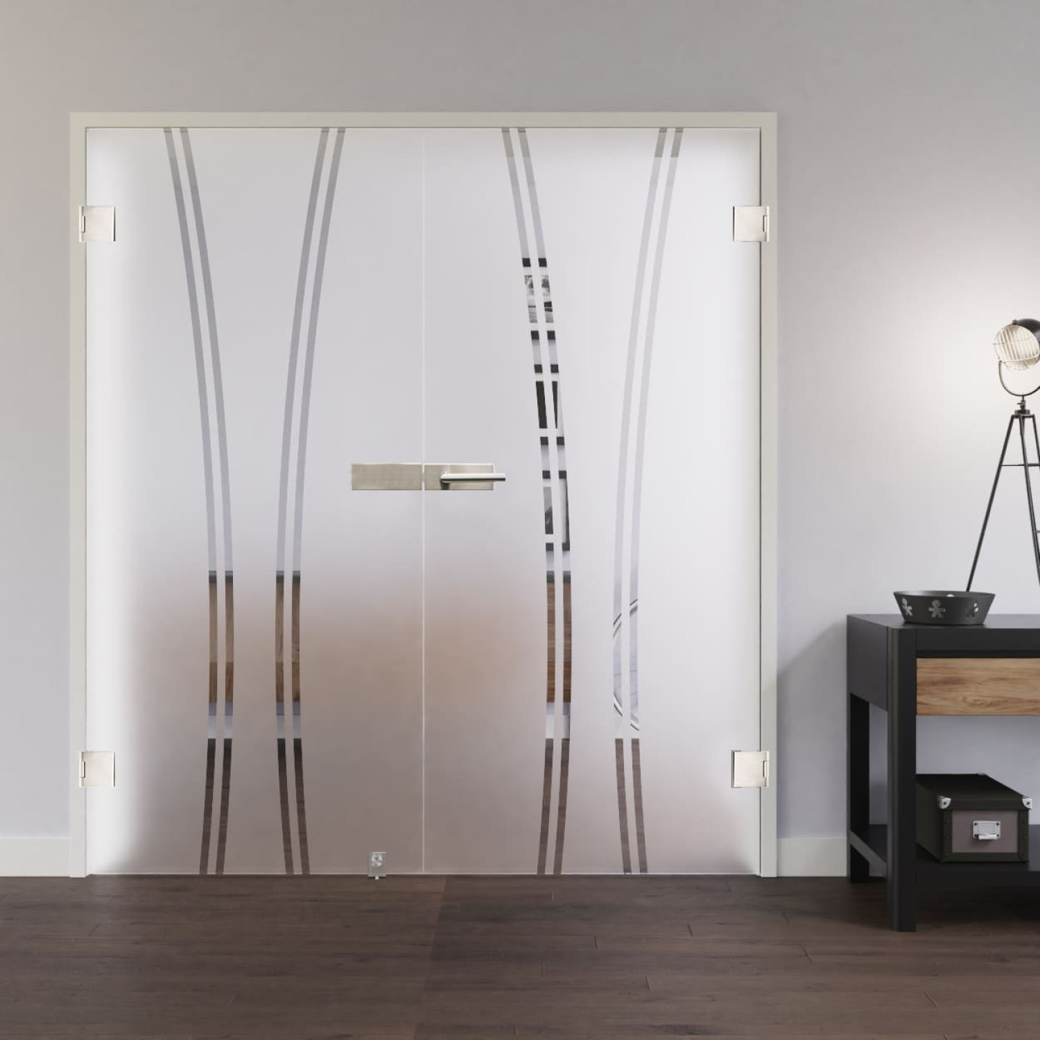 LIENBACHER GLAS Drzwi podwójne z całkowitego szkła Model 393 Przezroczyste