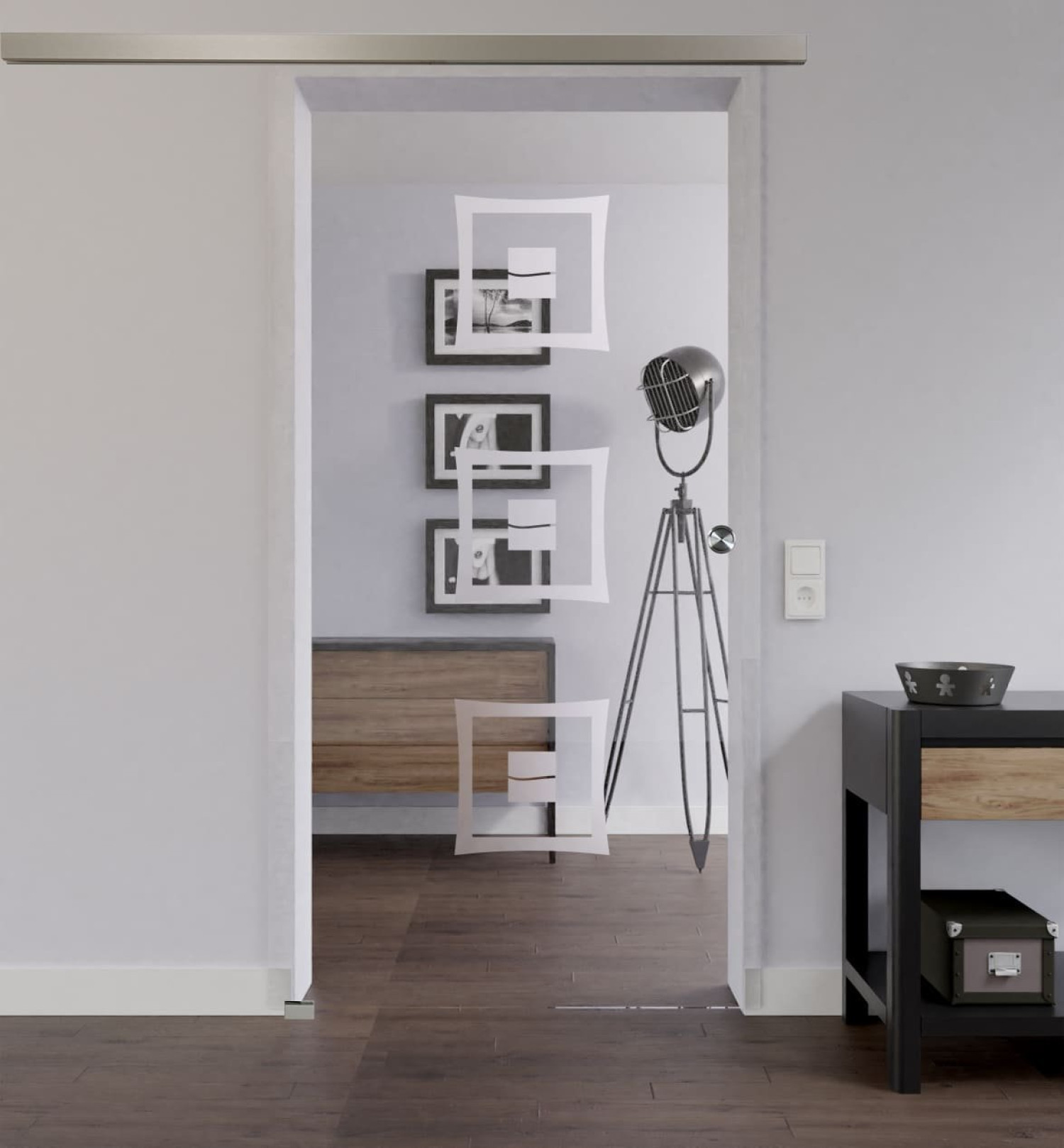 LIENBACHER GLAS Szklane drzwi przesuwne Model 305 Przezroczyste szkło