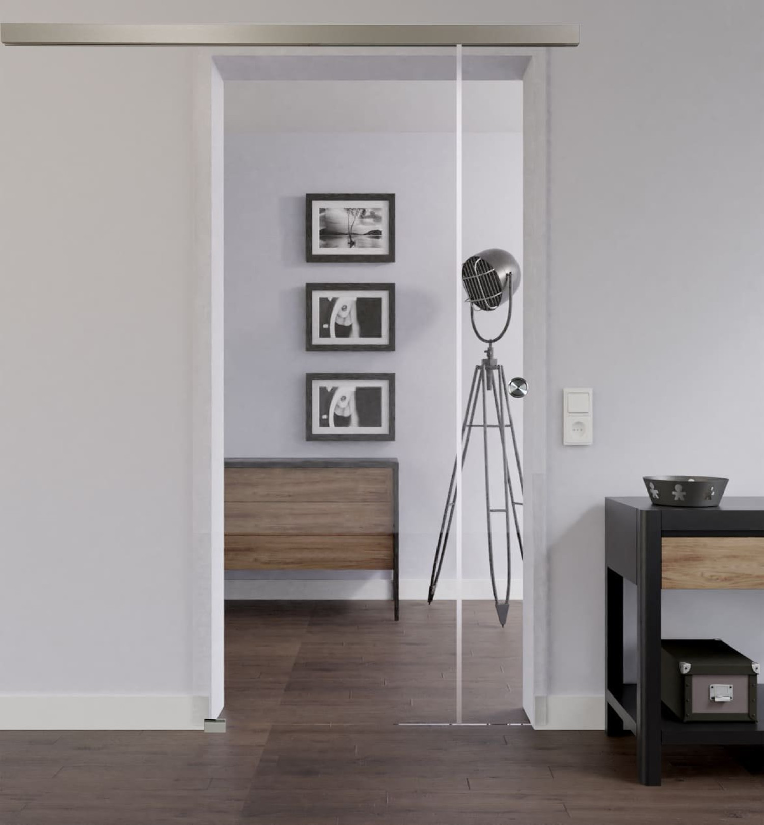 LIENBACHER GLAS Szklane drzwi przesuwne Model 376 Przezroczyste szkło