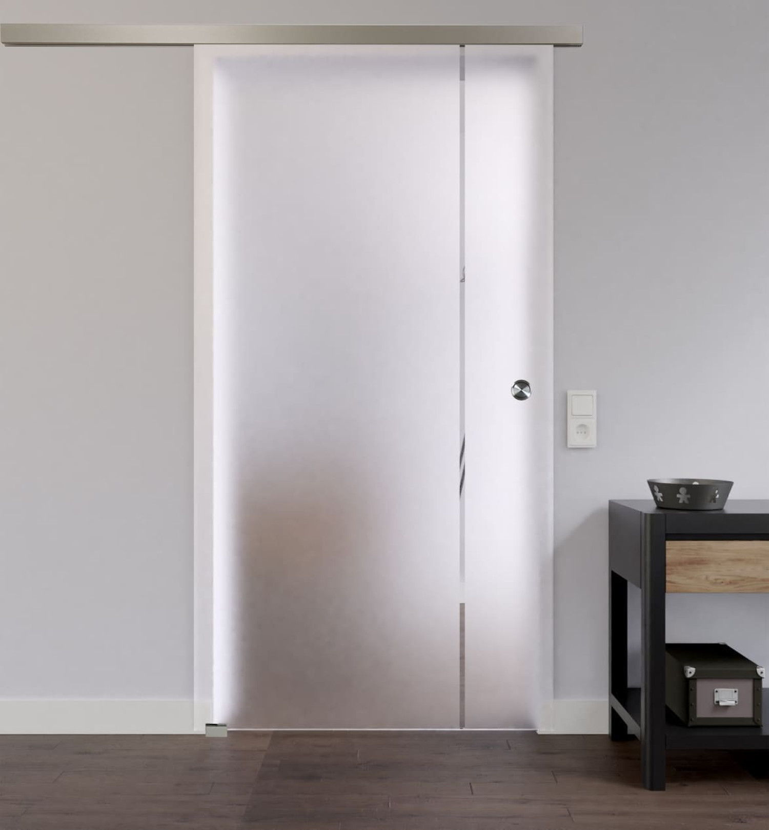 LIENBACHER GLAS Szklane drzwi przesuwne Model 376 negatywne przezroczyste szkło