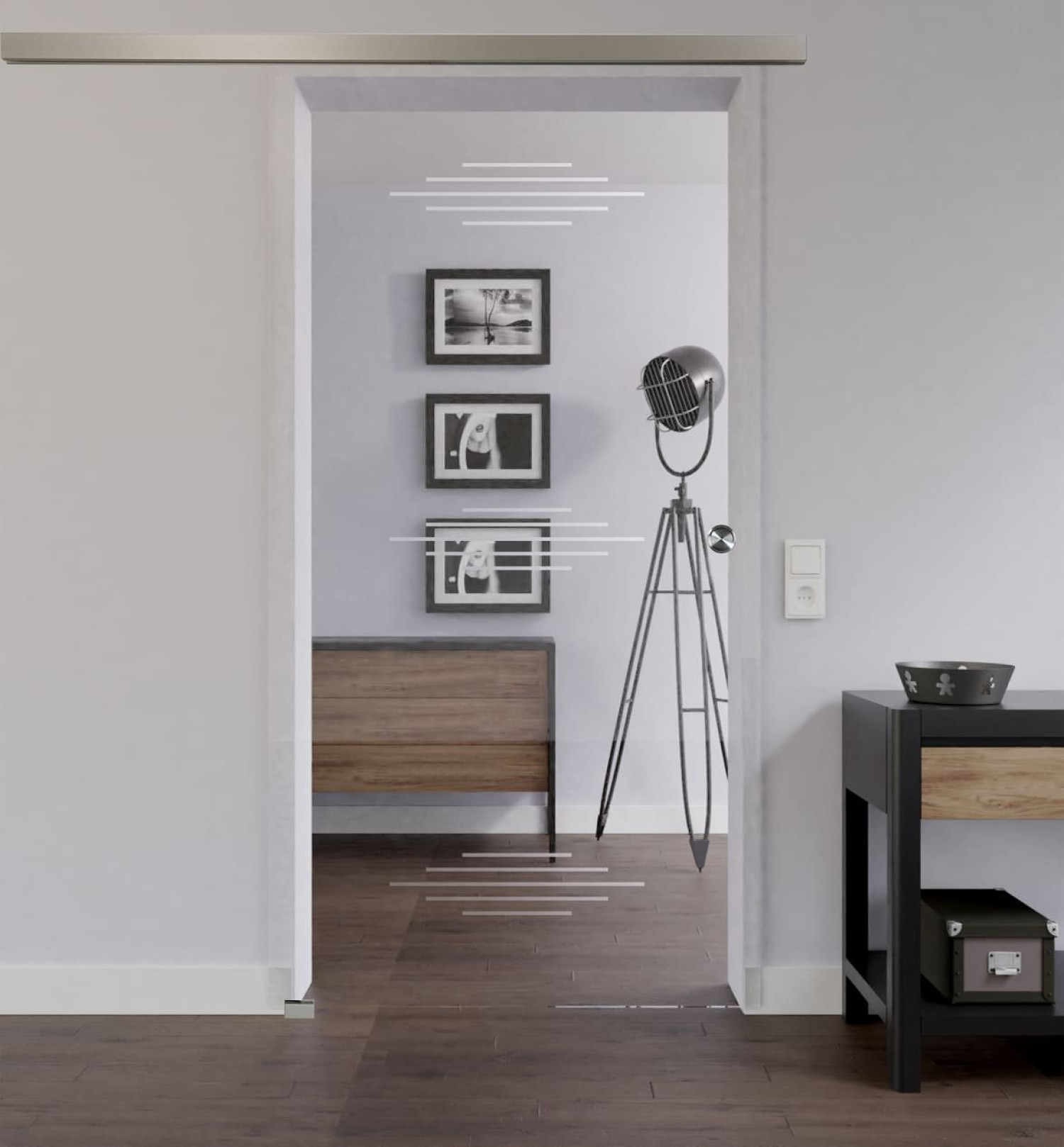 LIENBACHER GLAS Szklane drzwi przesuwne Model 390 Przezroczyste szkło