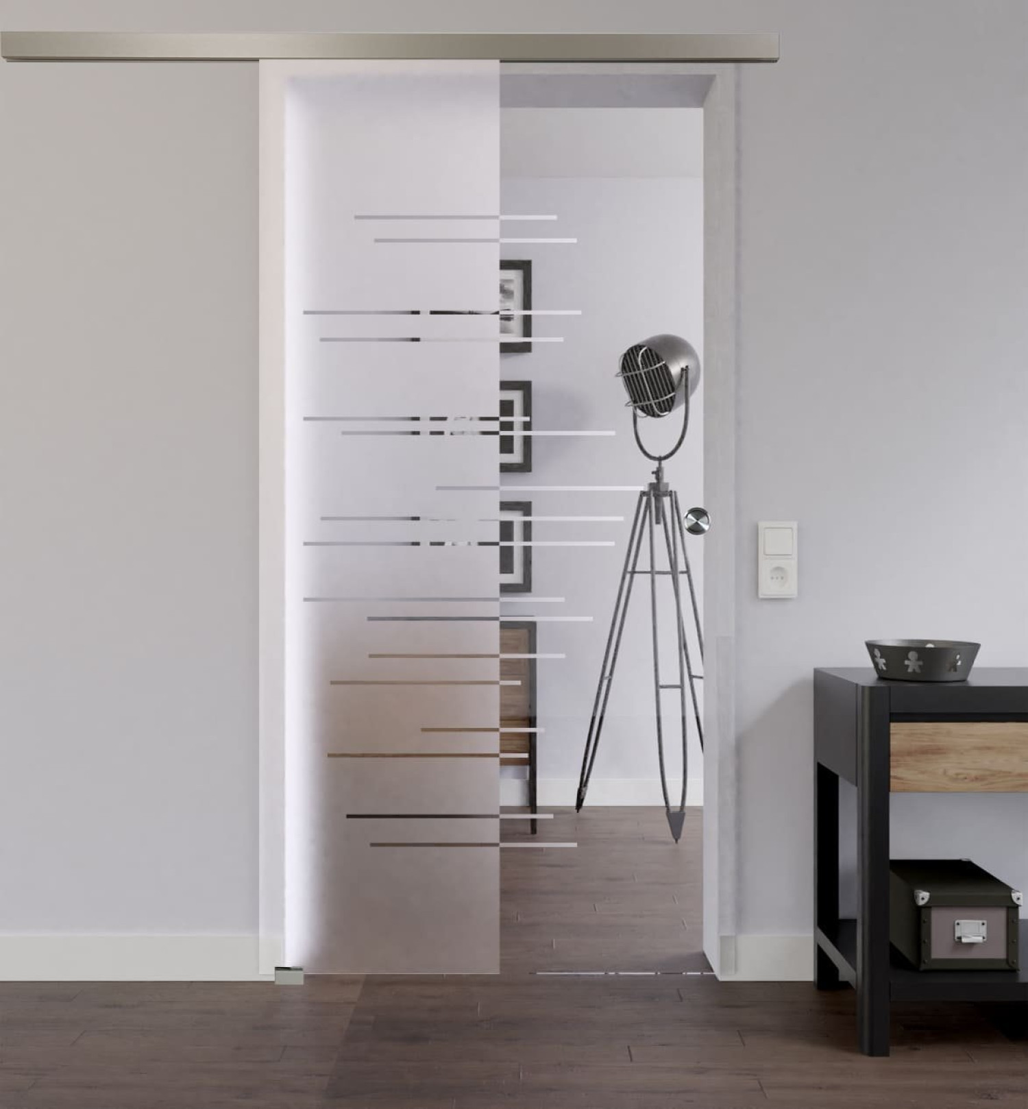 LIENBACHER GLAS Szklane drzwi przesuwne Model 391 Przezroczyste szkło