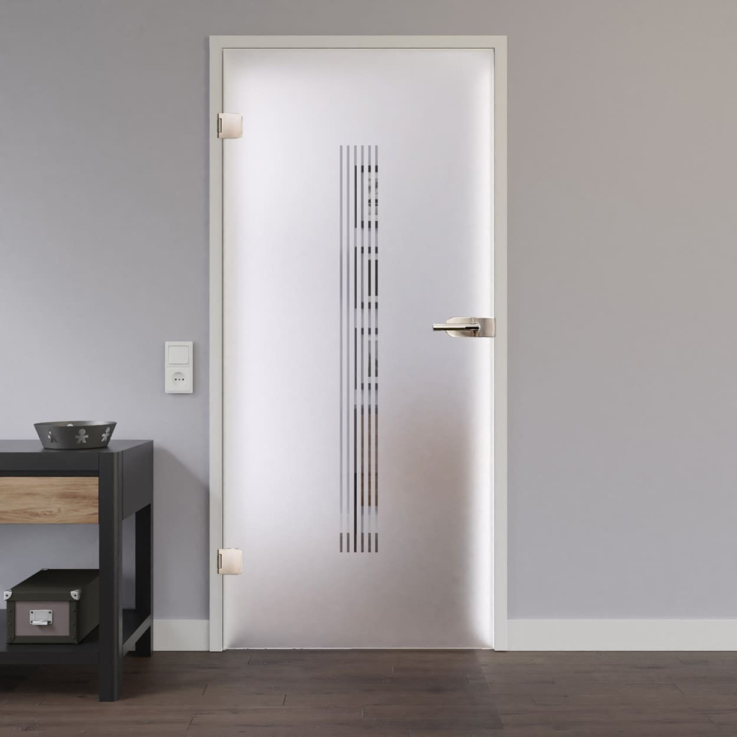 Widok drzwi szklanych LIENBACHER GLAS model 313 z przezroczystego szkła