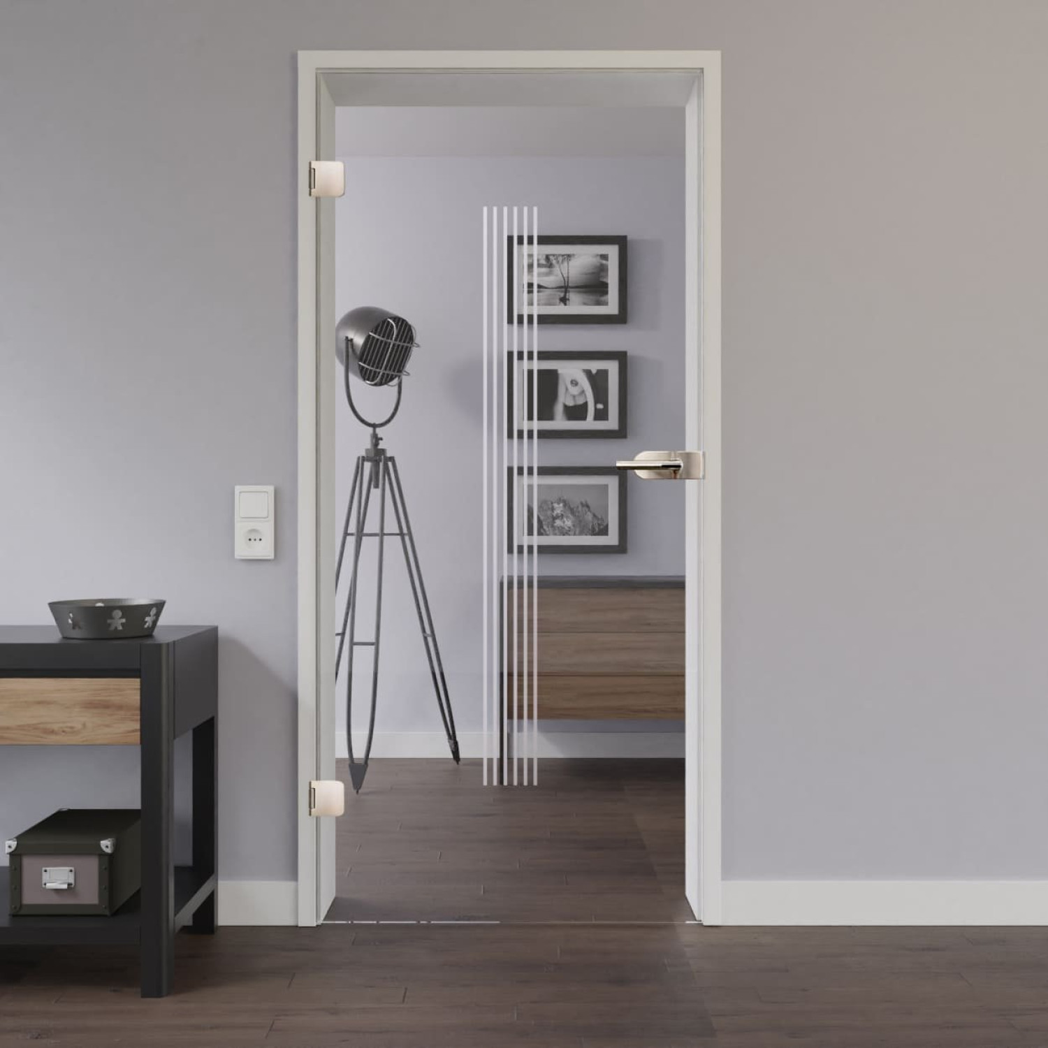 LIENBACHER GLAS Drzwi szklane Model 313 negatywne Przezroczyste szkło