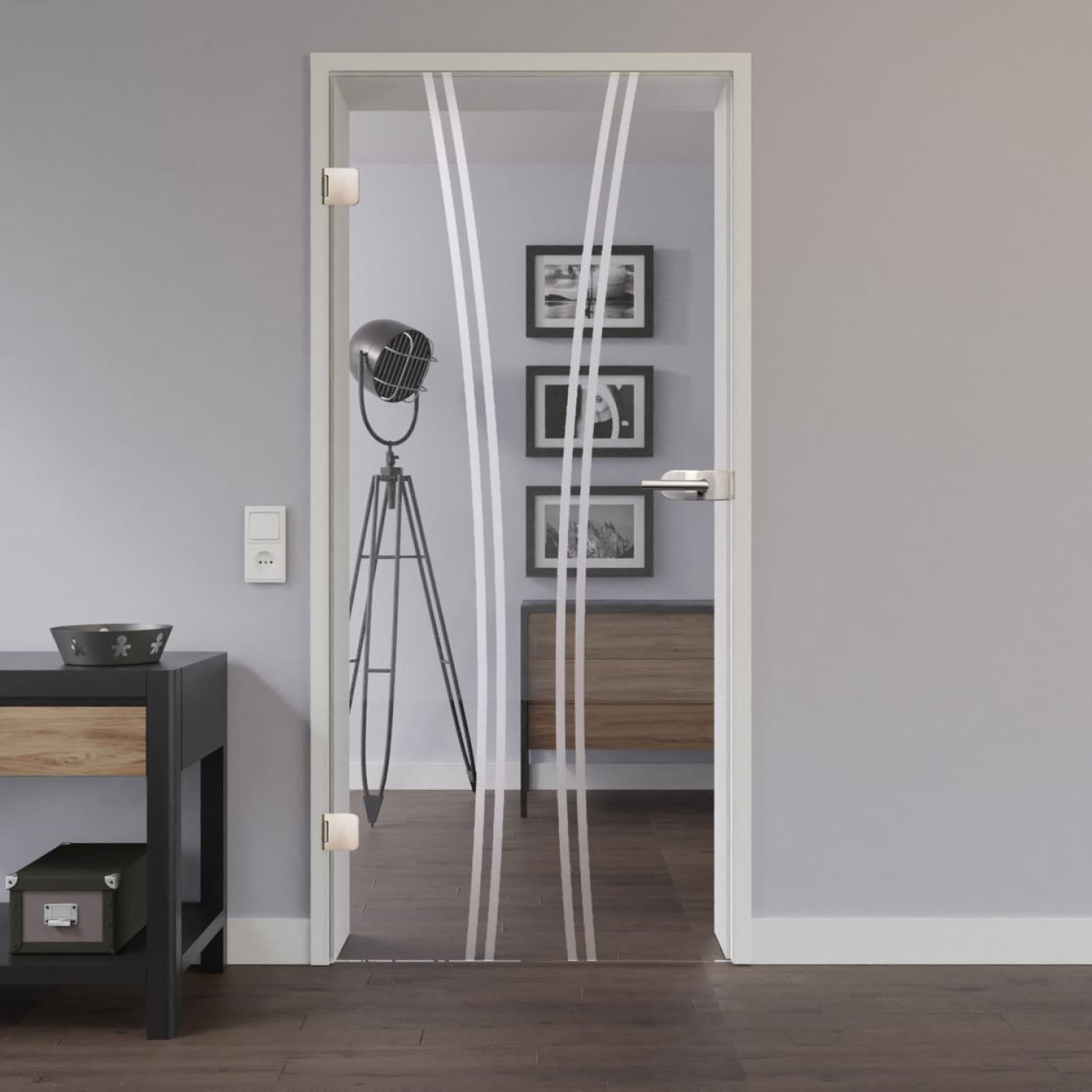 LIENBACHER GLAS Drzwi szklane Model 393 negatywne szkło przezroczyste