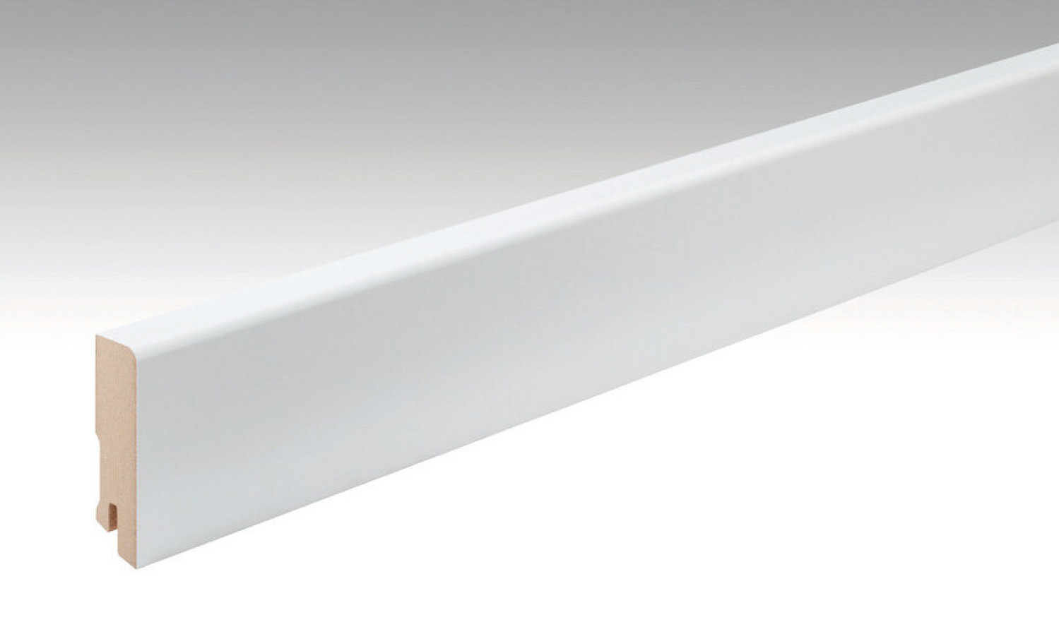 Neutralna, biała listwa przypodłogowa Profil 15 MK (2380 x 16 x 60 mm) (do malowania) - MEISTER