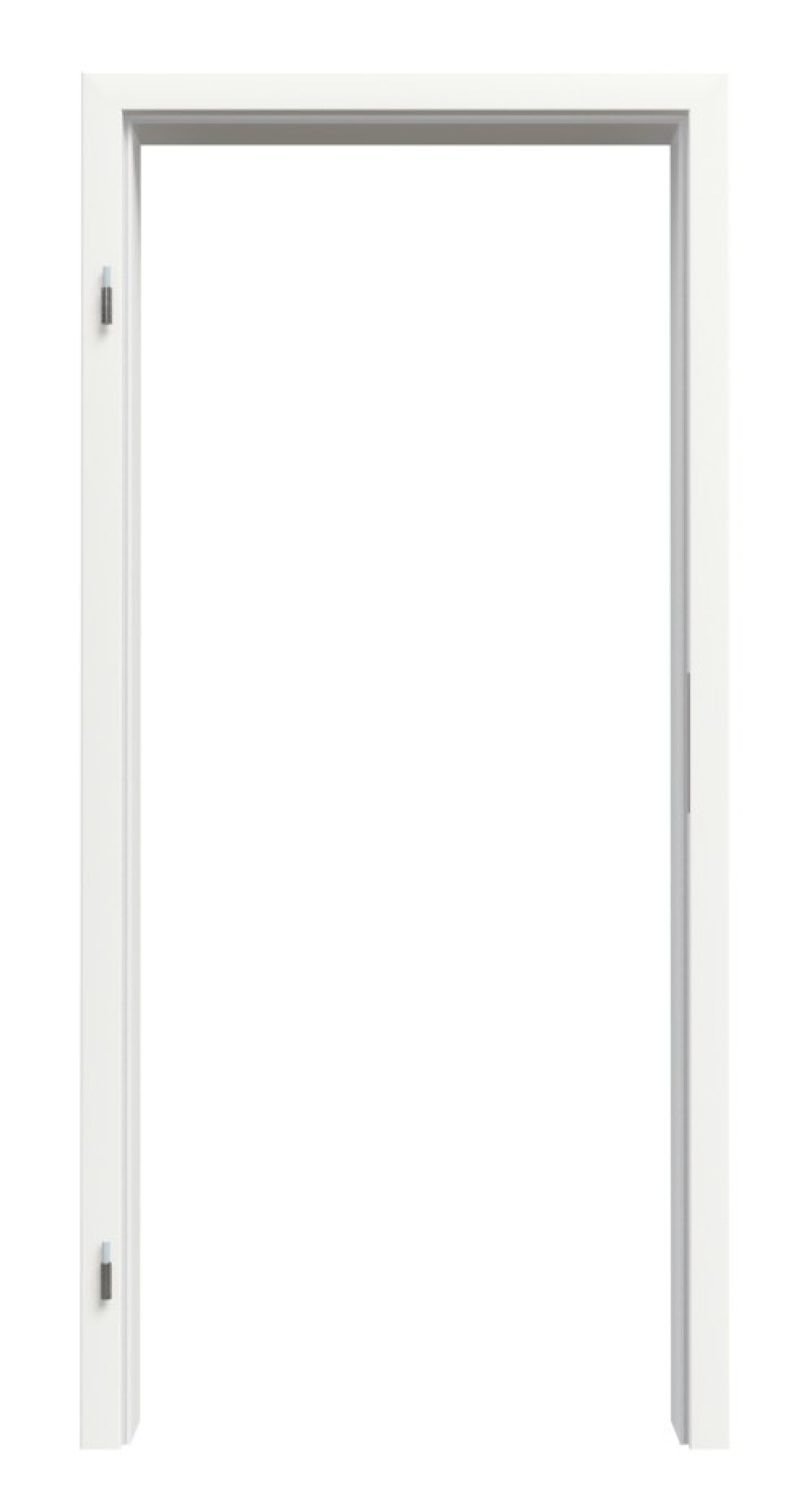 Zdjęcie ościeżnicy do drzwi wewnętrznych białych RAL 9010 CPL z zaokrągloną krawędzią
