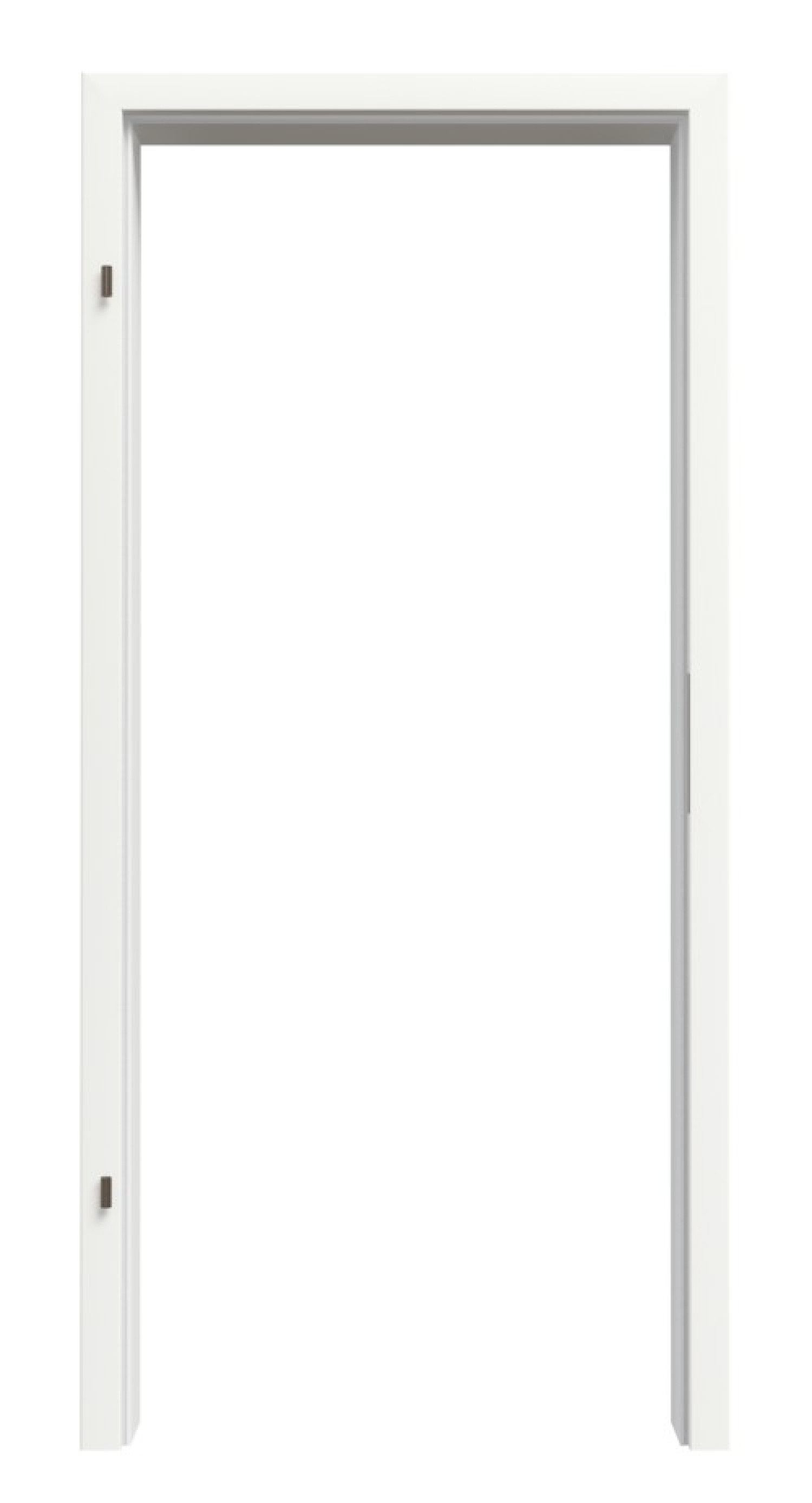 Zdjęcie ościeżnicy do drzwi wewnętrznych białych RAL 9016 CPL z zaokrągloną krawędzią